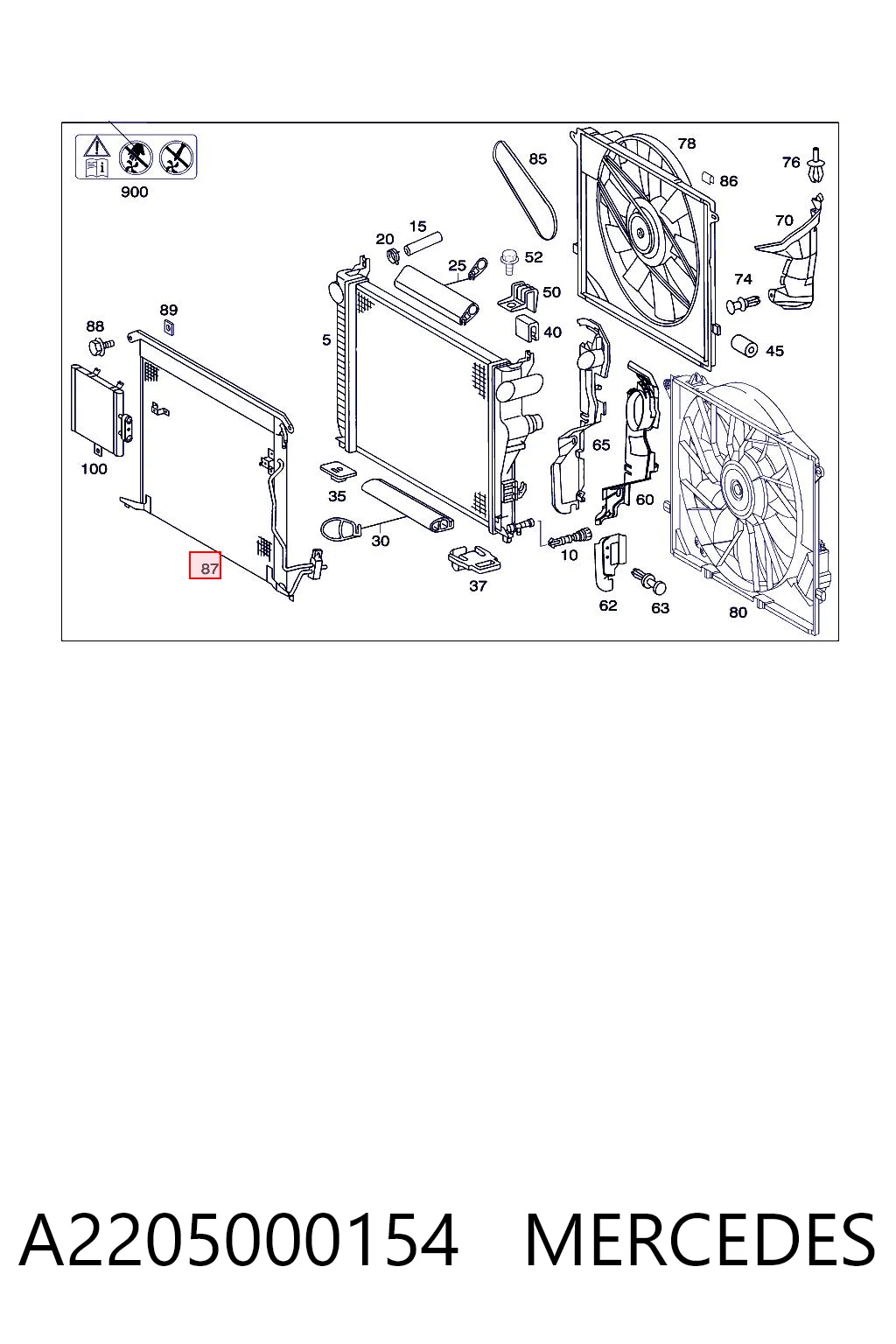 A2205000154 Mercedes Конденсатор