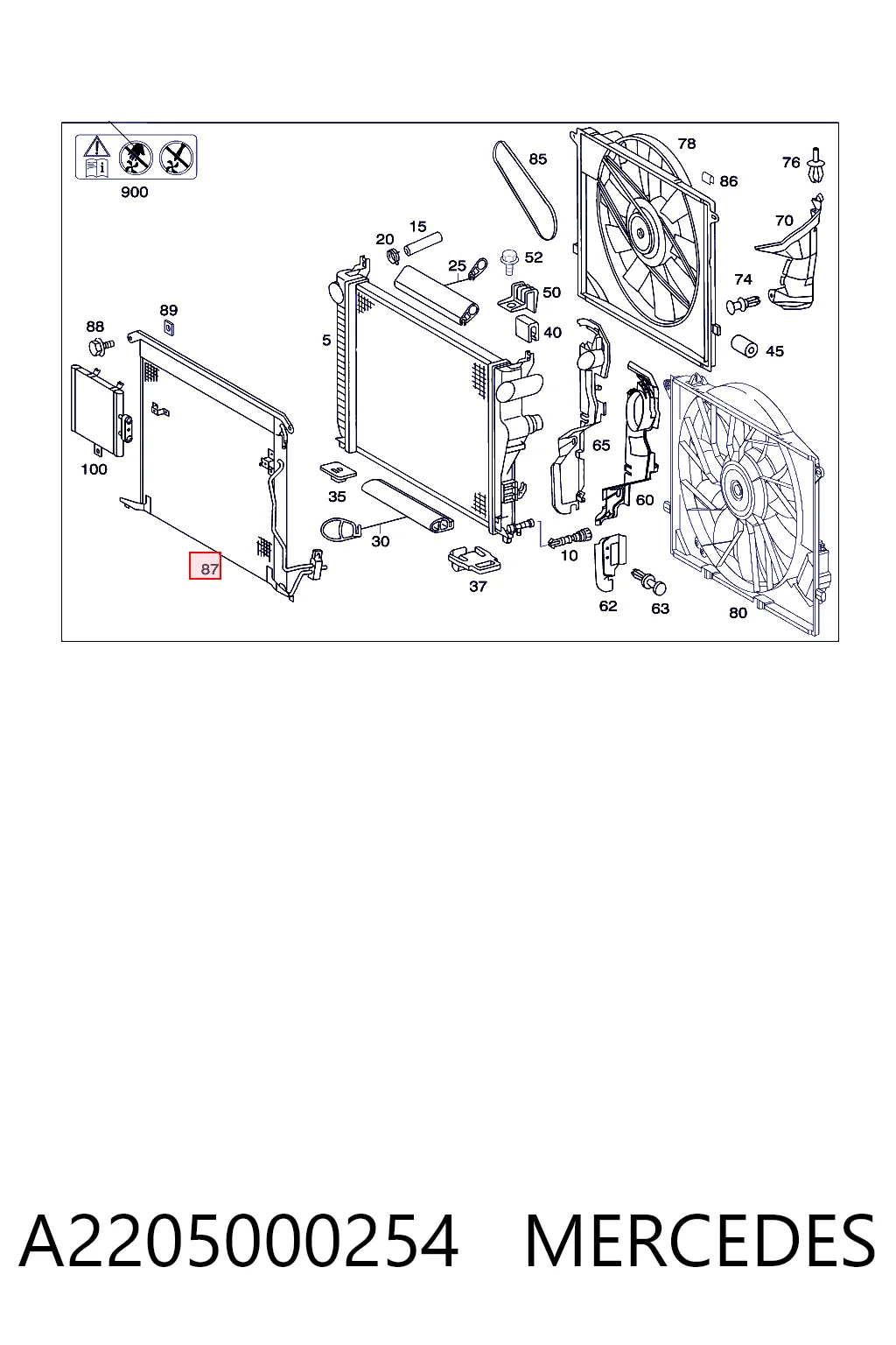 A2205000254 Mercedes Конденсатор