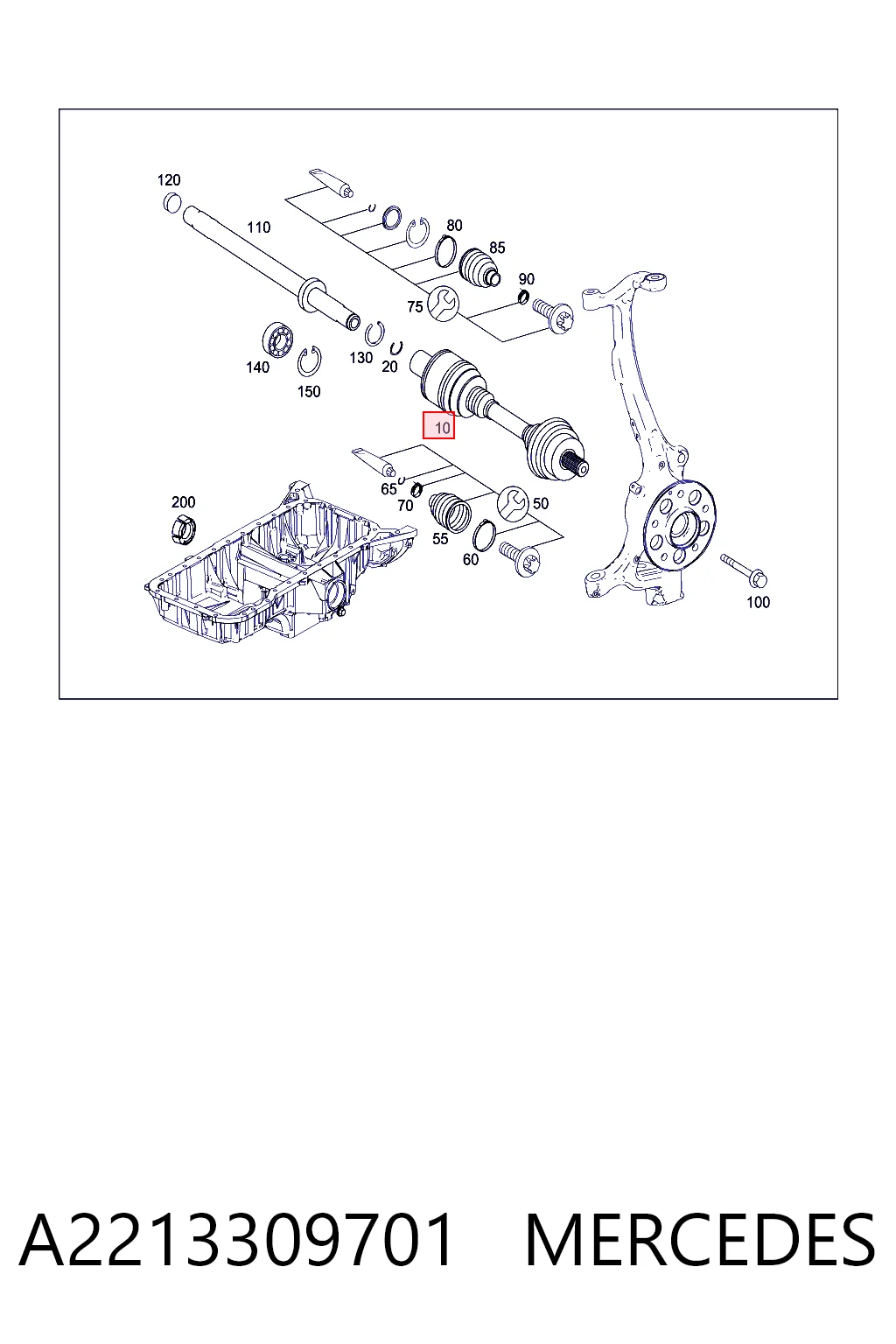 A2213309701 Mercedes Привід лівий