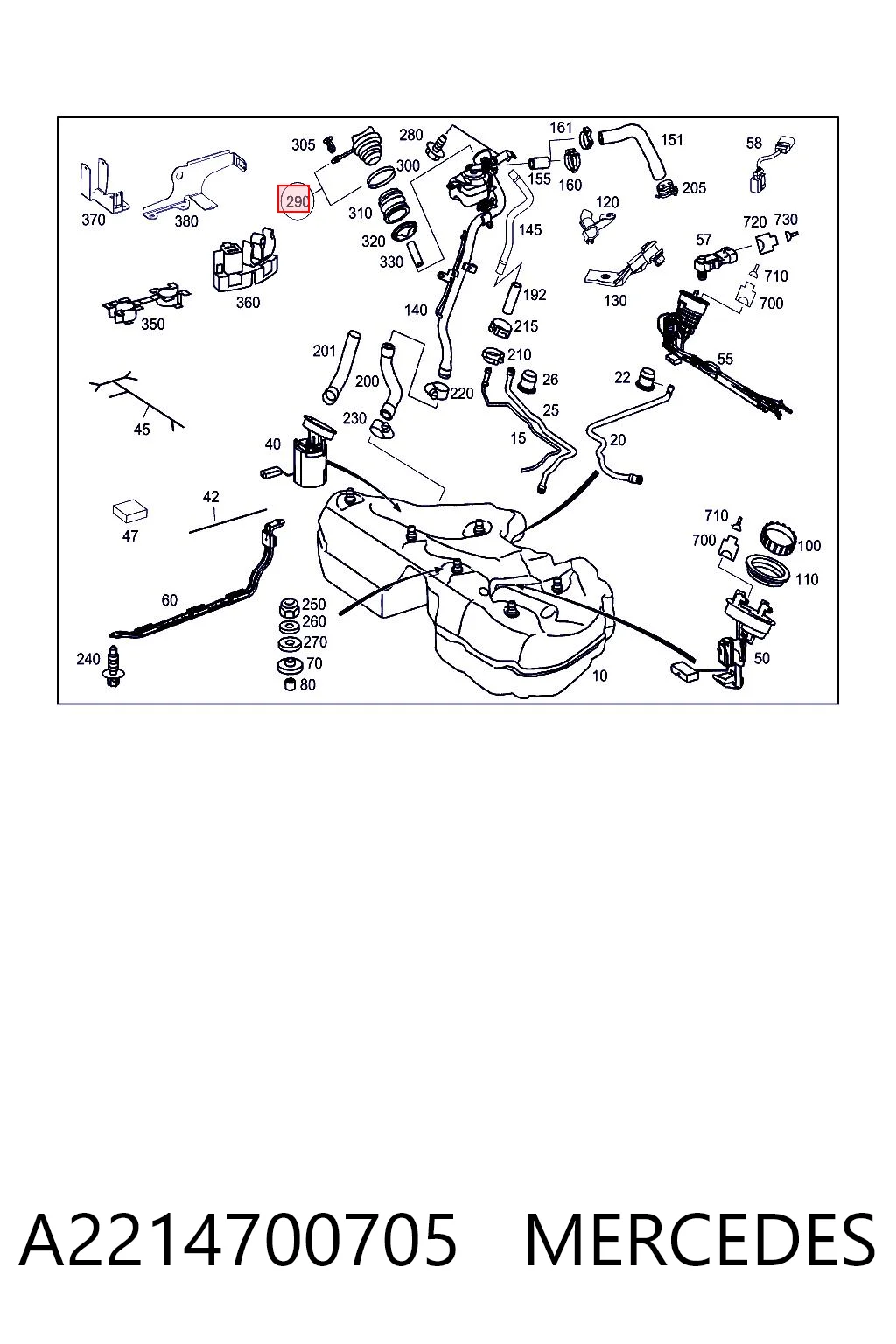 A2214700705 Mercedes Кришка / пробка бензобака