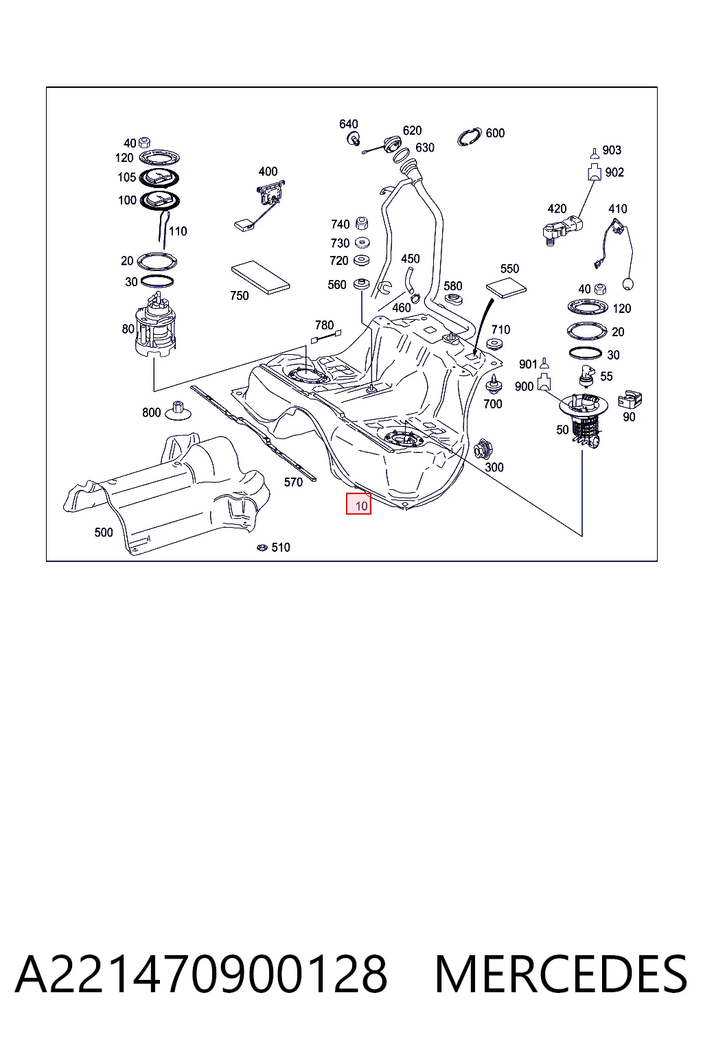 Б/бак Mercedes S седан (W221) (2005 - 2013) ціна, від 101.36 USD