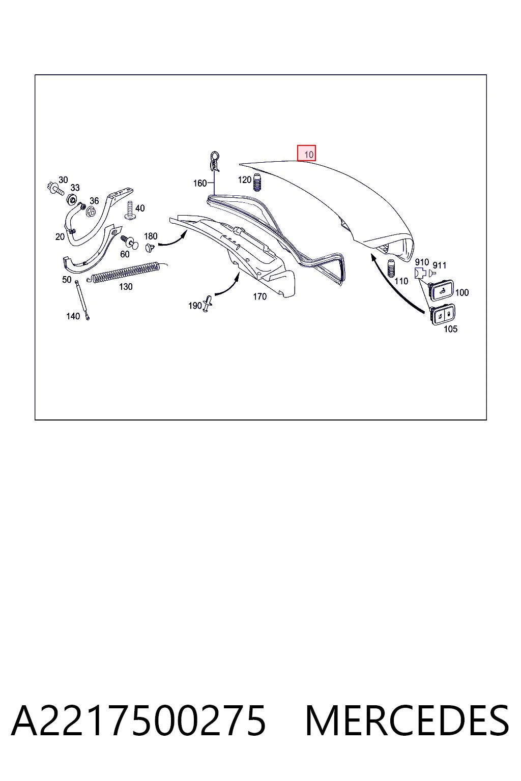Купити Кришка багажника Mercedes S  W221