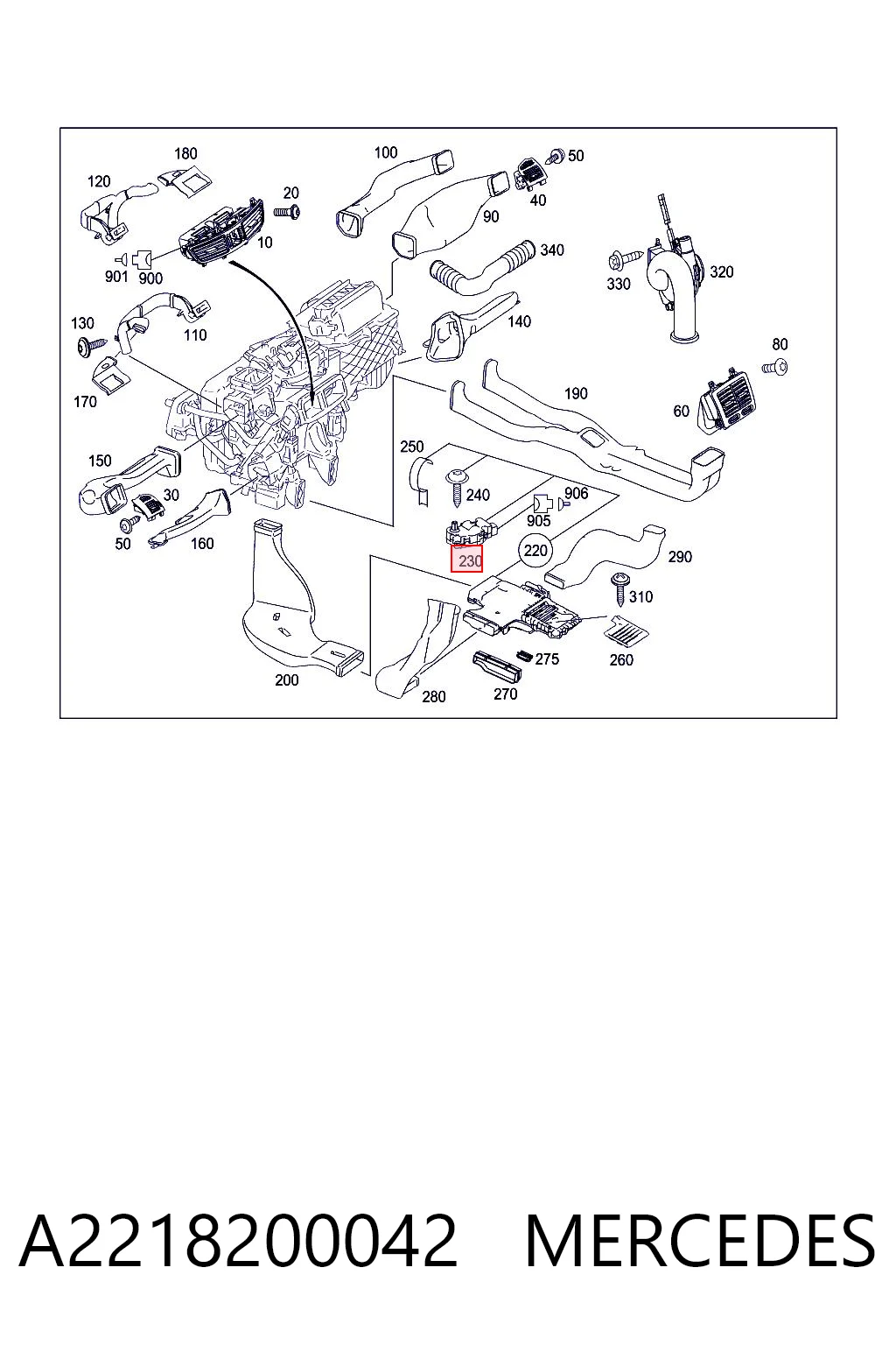 A2218200042 Mercedes Мотор заслінки печі