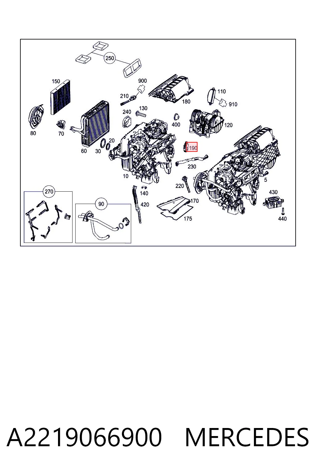 A2219066900 Mercedes Мотор заслінки печі