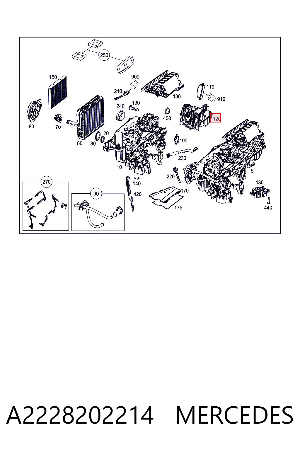A2228202214 Mercedes Електромотор пічки