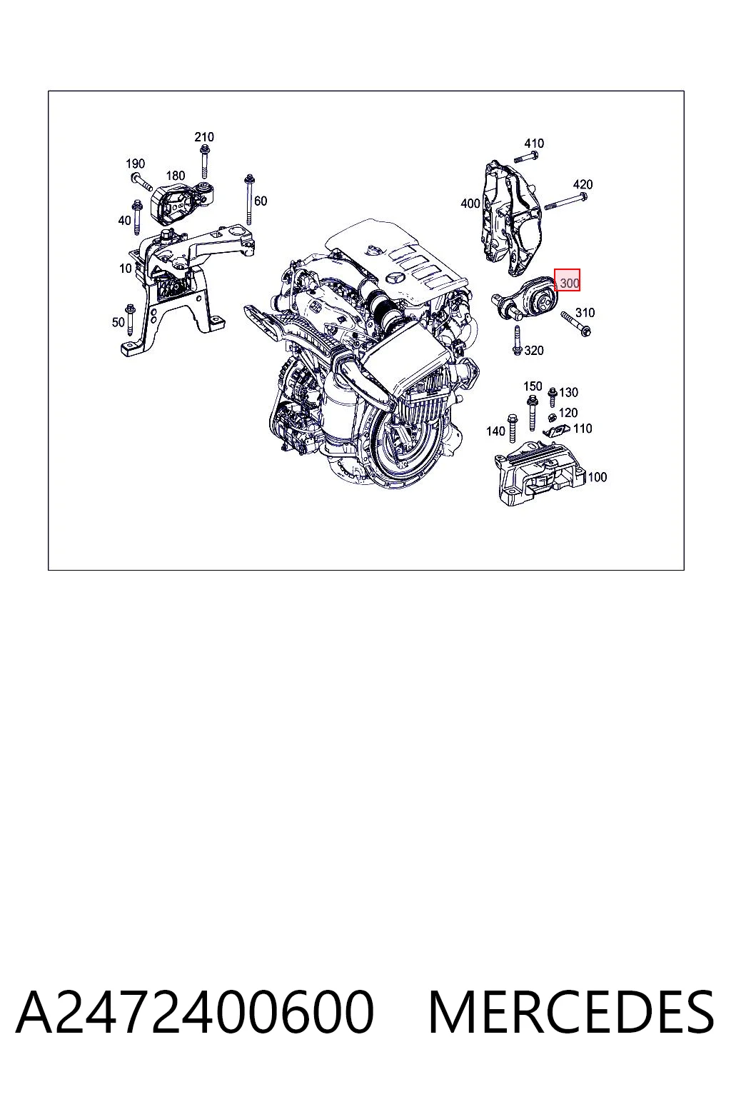 A2472400600 Mercedes Задня подушка двигуна