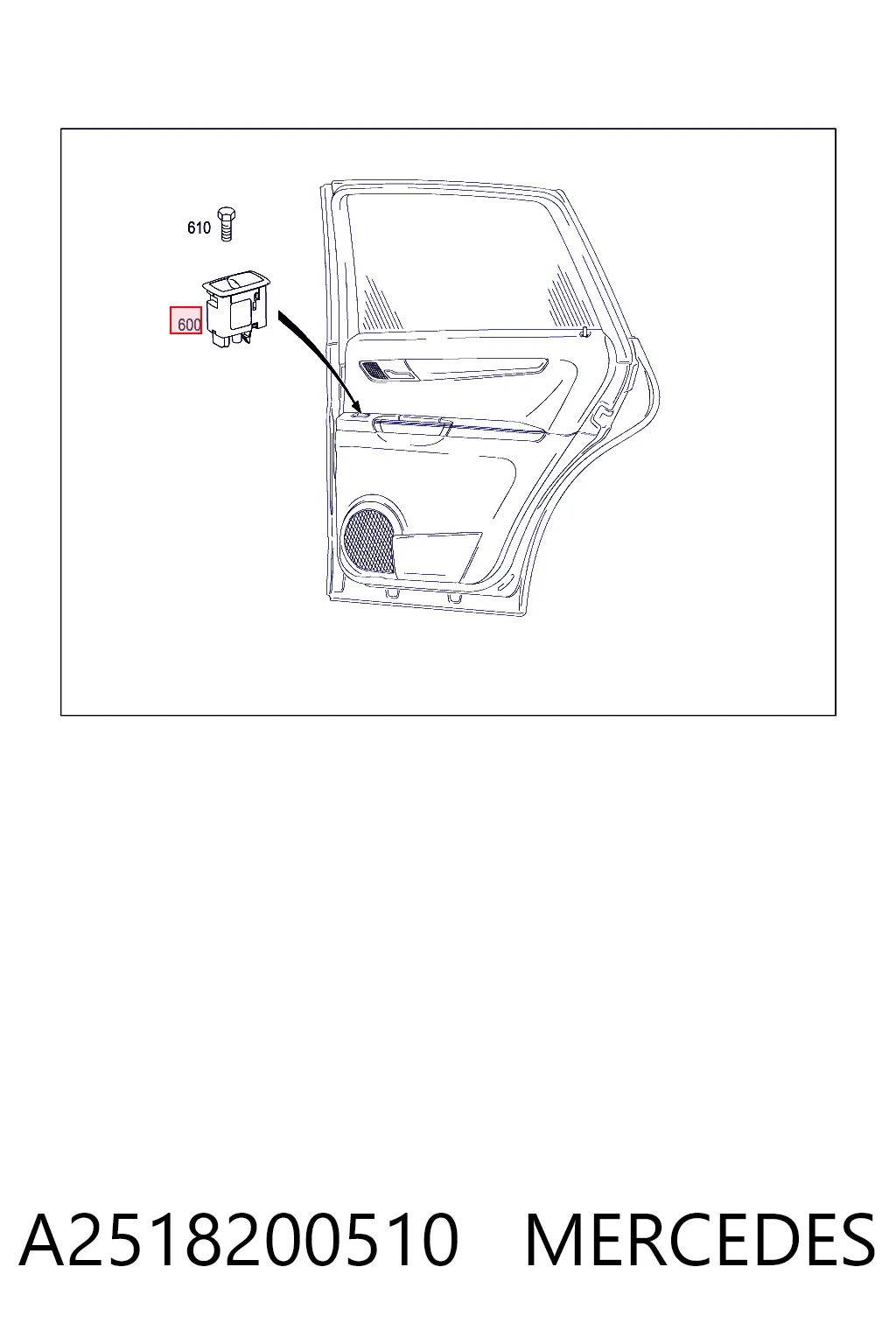 A2518200510 Mercedes Кнопковий блок керування склопідіймачами передній правий