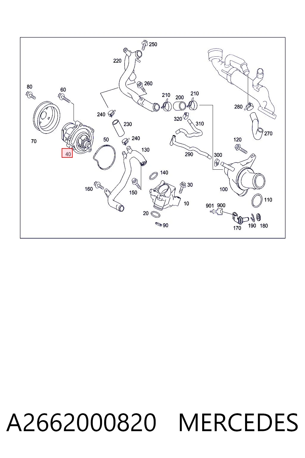 A2662000820 Mercedes Насос охолодження
