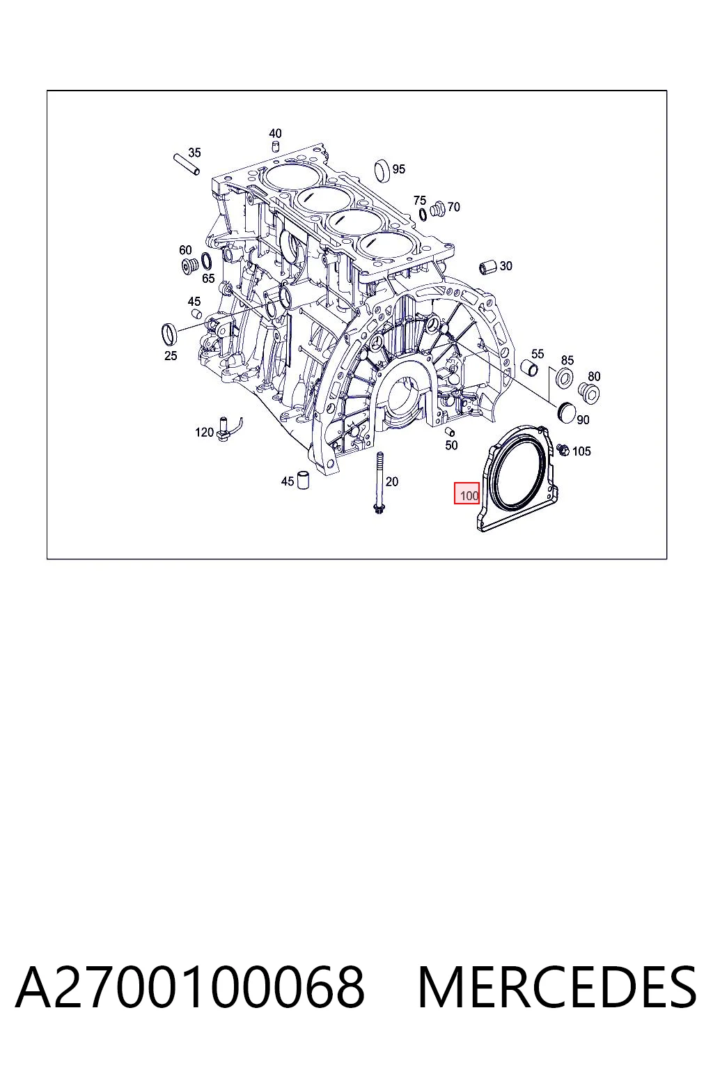 A2700100068 Mercedes Сальник коленвала корінний