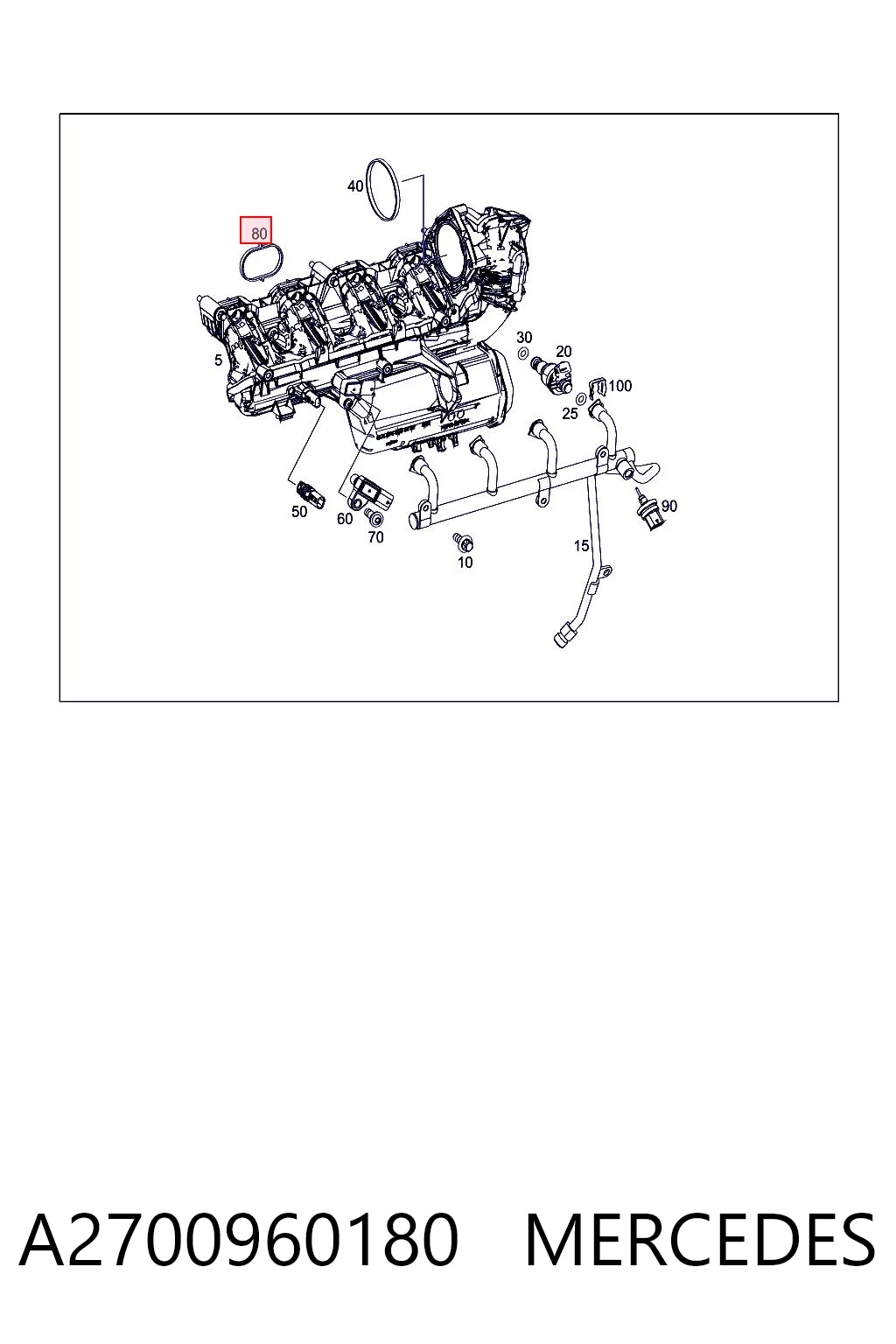 A2700960180 Mercedes Прокладка впускного колектора