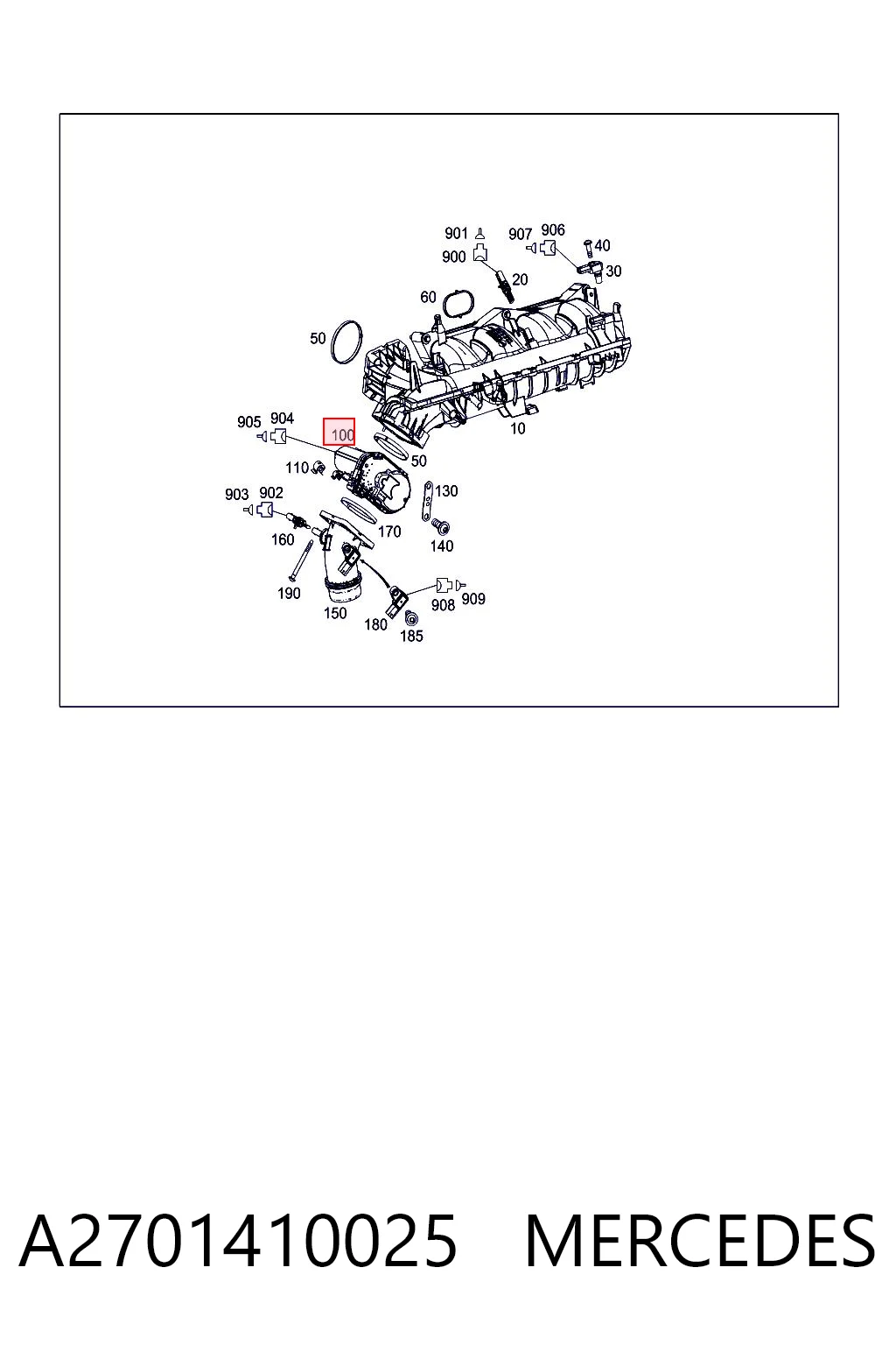 A2701410025 Mercedes Дросільна заслінка в зборі