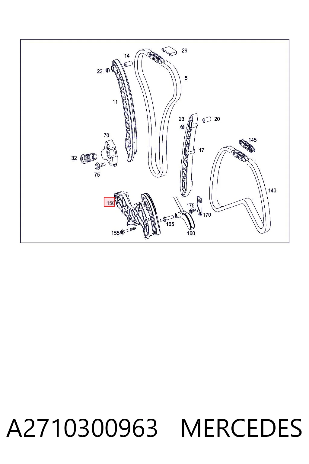 A2710300963 Mercedes Натягувач ланцюга балансировочного вала