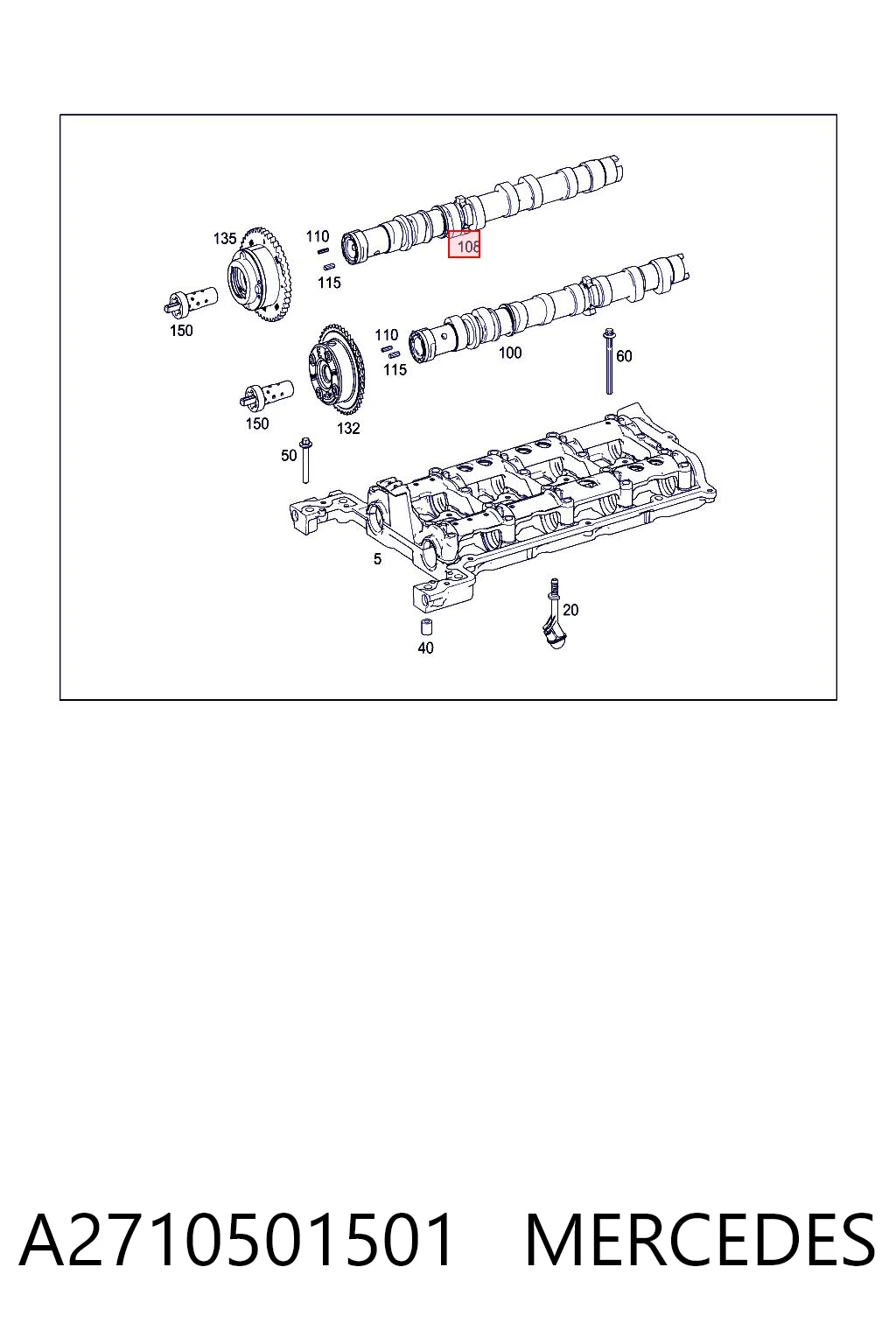 A2710501501 Mercedes Шток двигуна, випускний