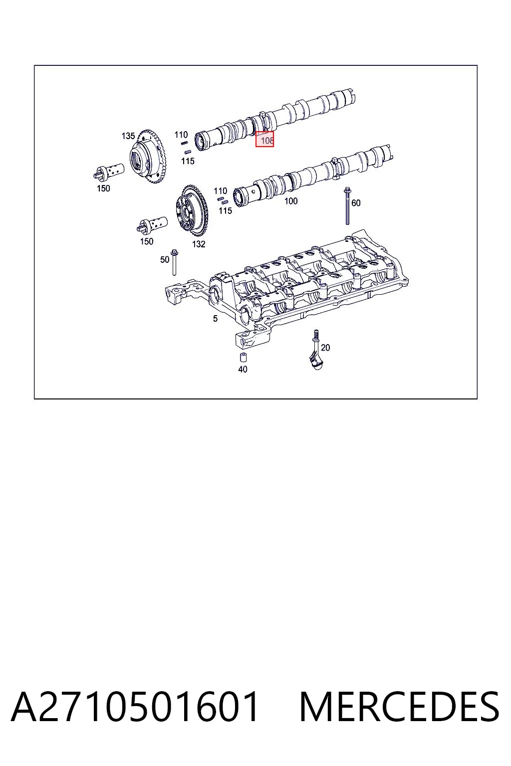 A2710501601 Mercedes Шток двигуна, випускний
