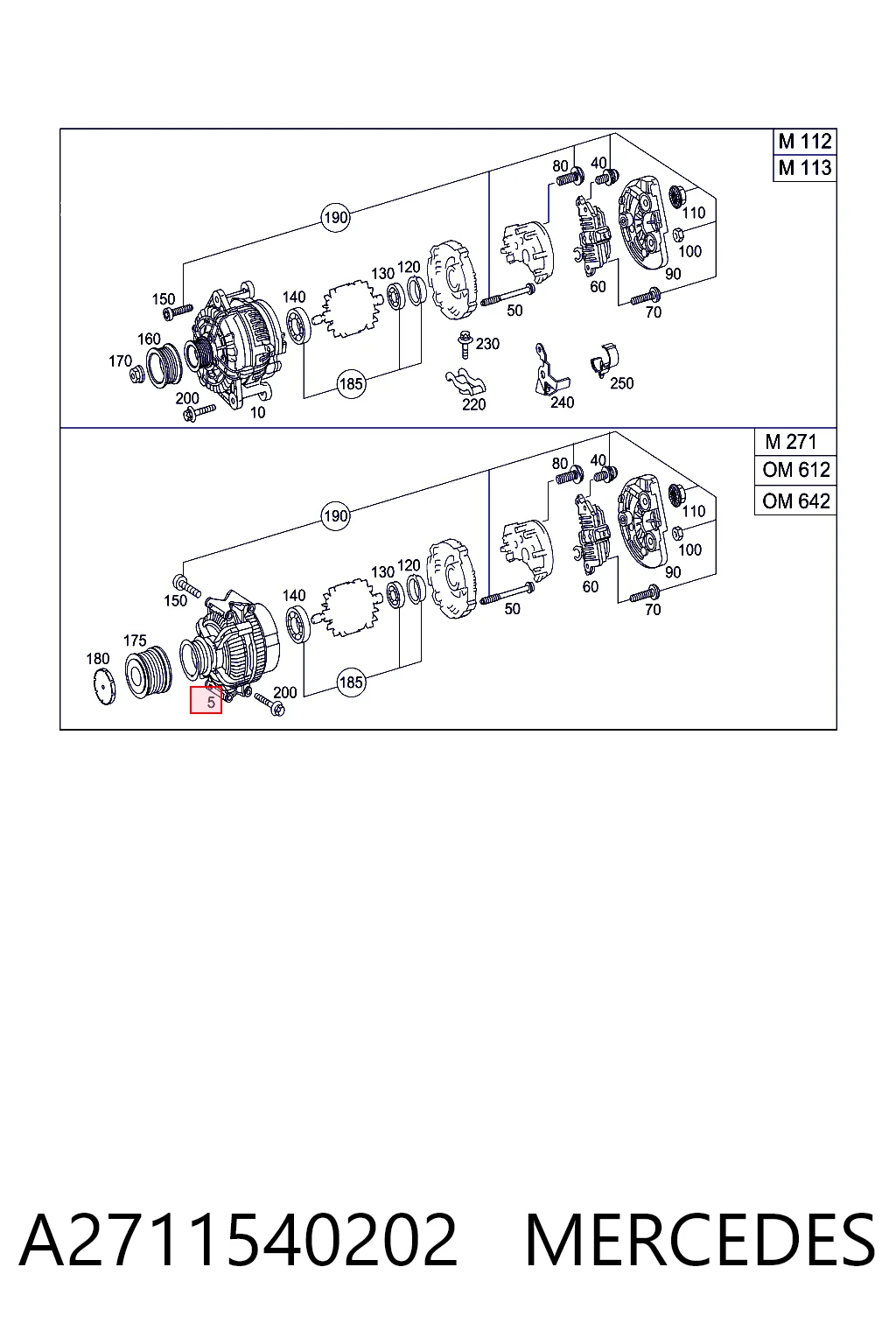A2711540202 Mercedes Авто генератор