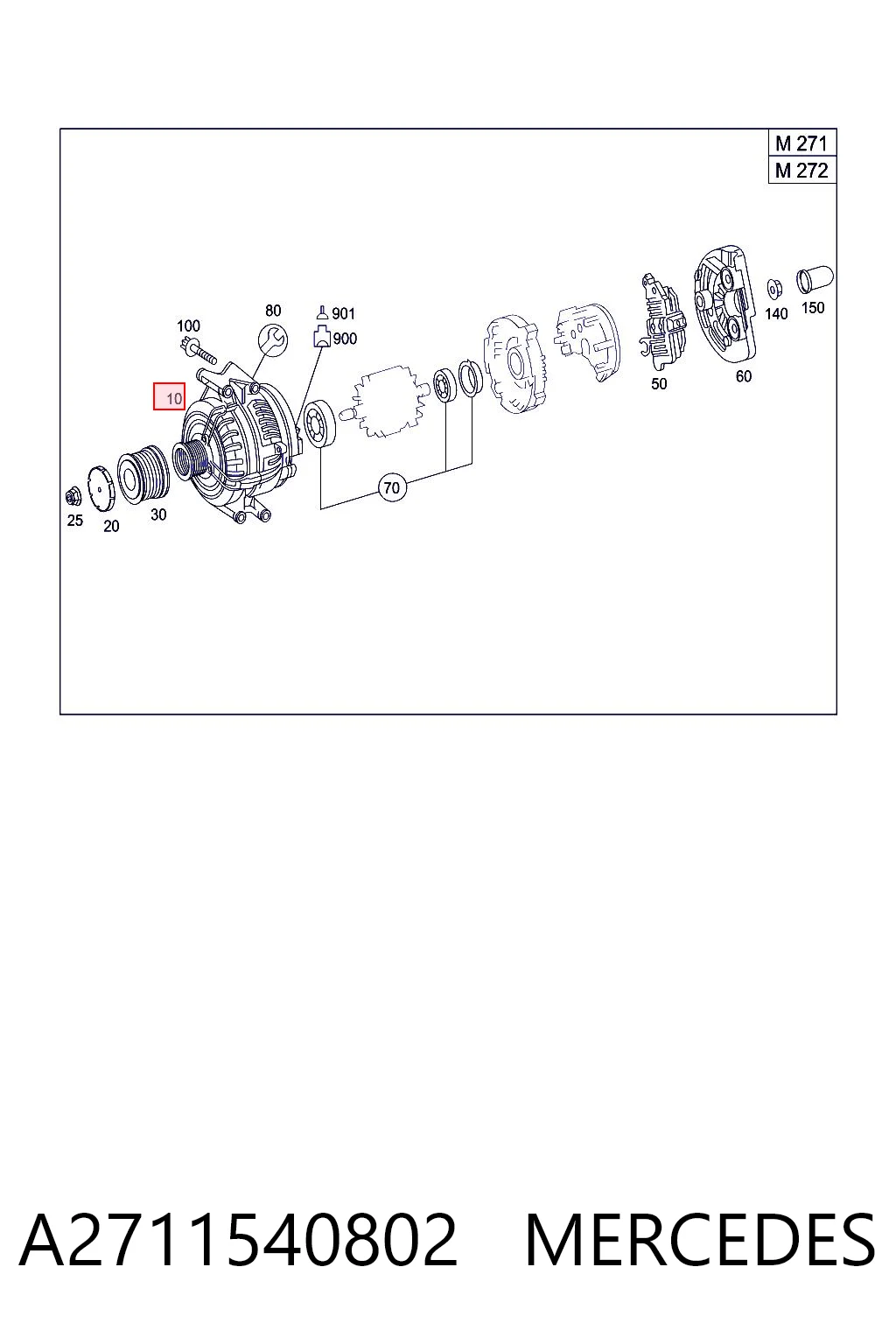 A2711540802 Mercedes Авто генератор