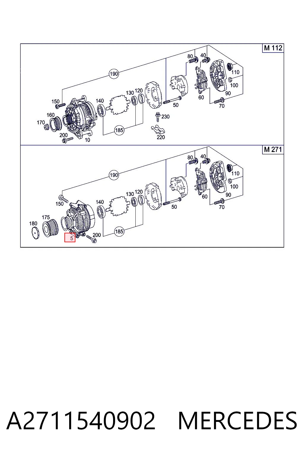 A2711540902 Mercedes Авто генератор