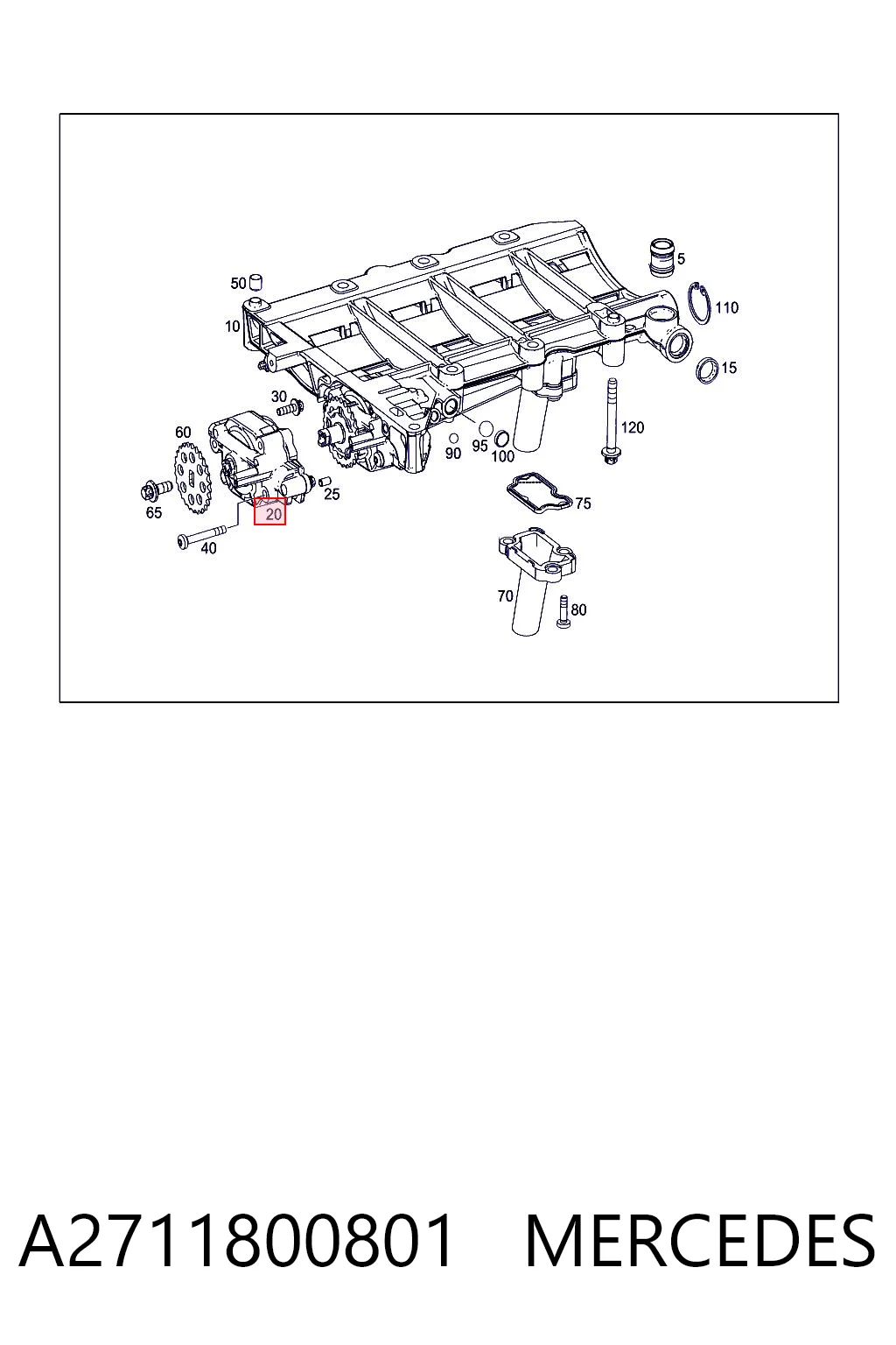 A2711800801 Mercedes Масляний насос двигуна