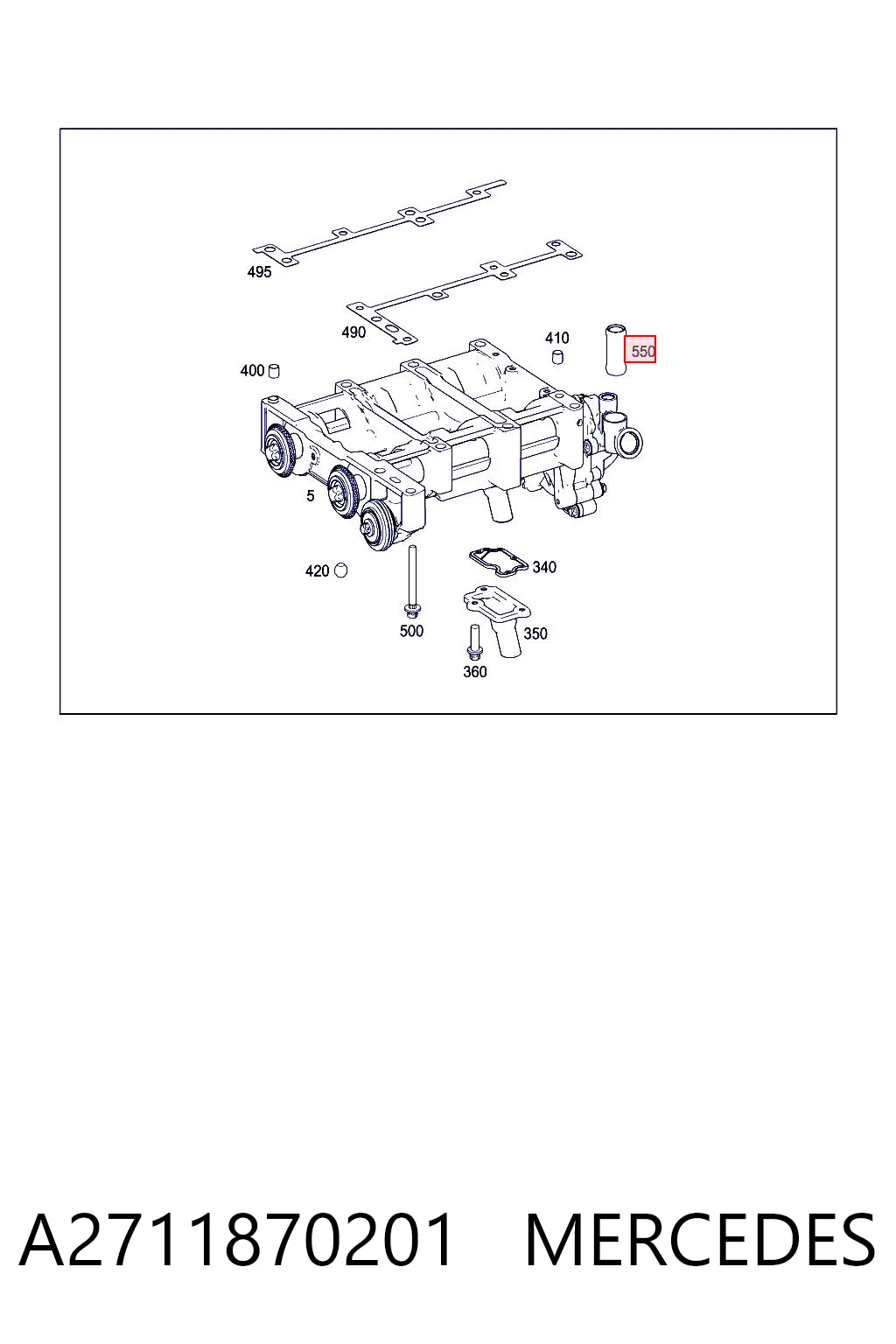 A2711870201 Mercedes Подача масляна труба