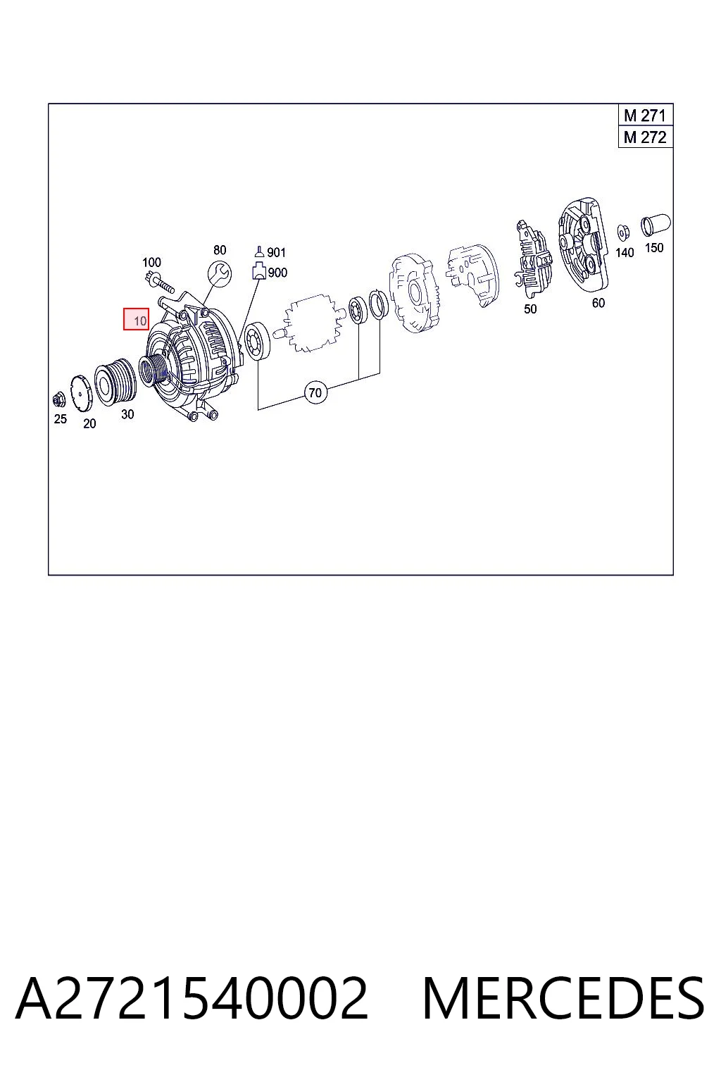 A2721540002 Mercedes Авто генератор
