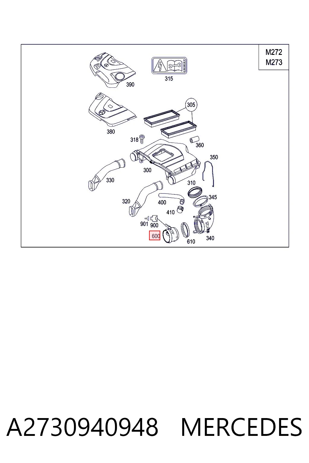 A2730940948 Mercedes Датчик витрати повітря