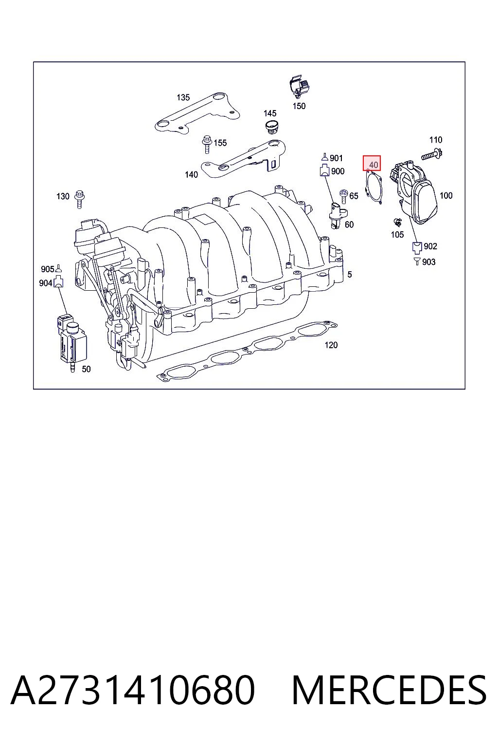 A2731410680 Mercedes Прокладка дросельної заслінки