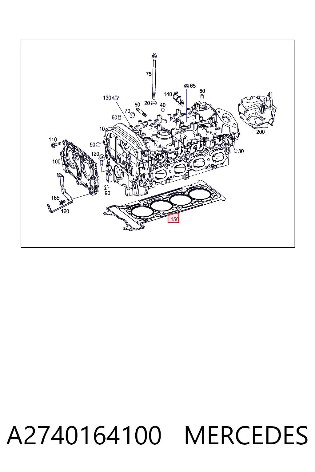 A2740164100 Mercedes Прокладка під головку