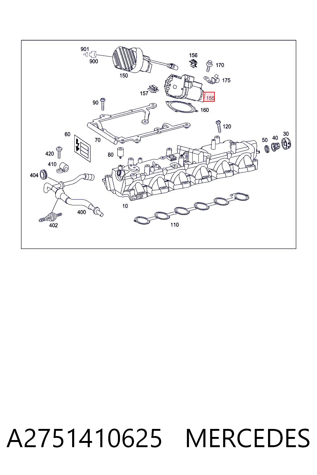 A2751410625 Mercedes Дросельна заслінка компресора наддуву