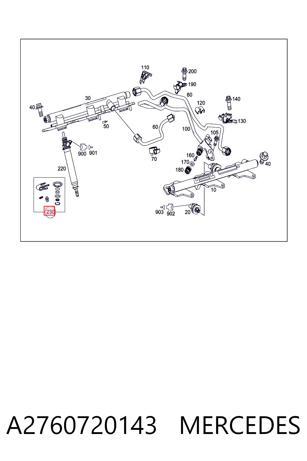 A2760720143 Mercedes Ремкомплект форсунки