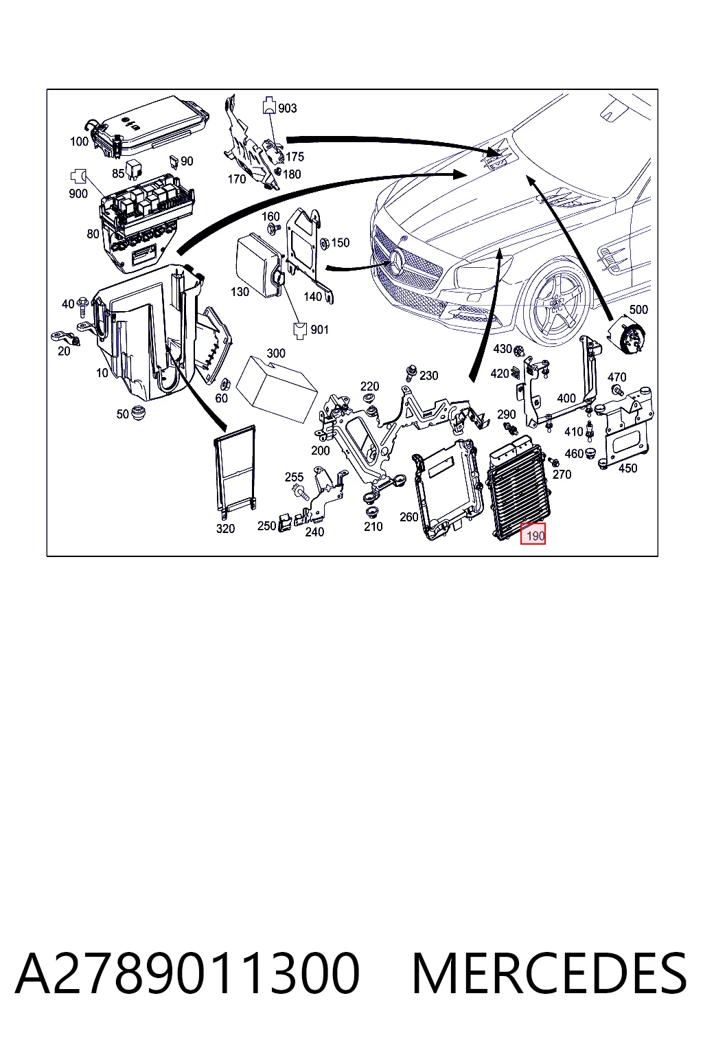 Купити A278900130087 Mercedes Модуль управління двигуном