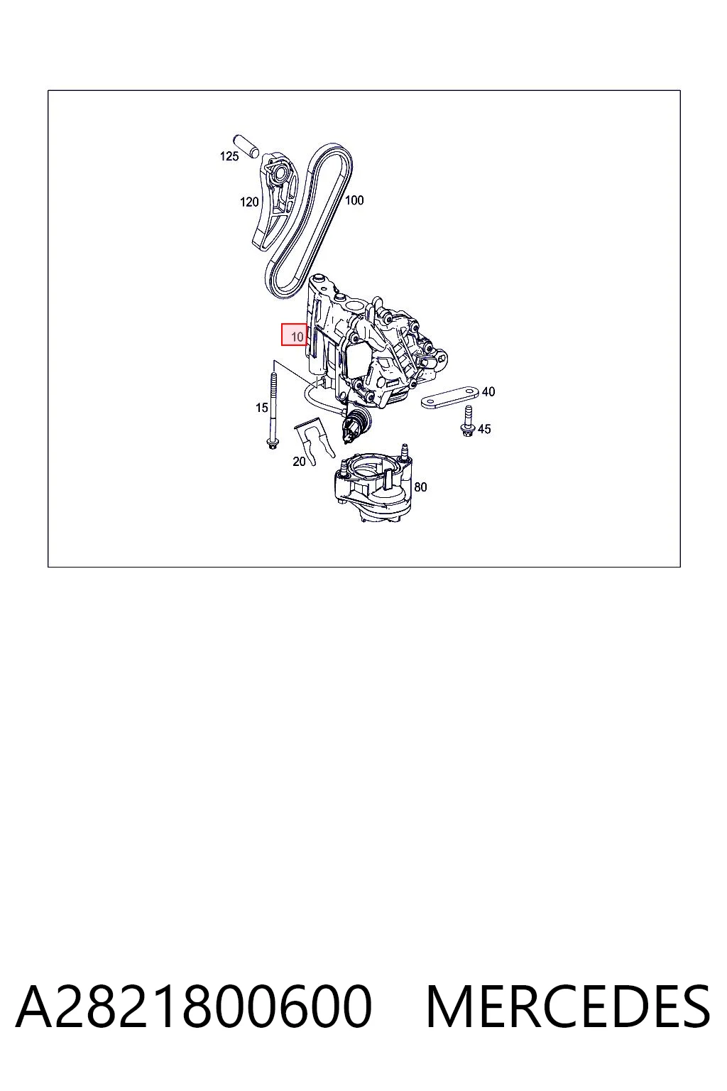 A2821800600 Mercedes Масляний насос двигуна