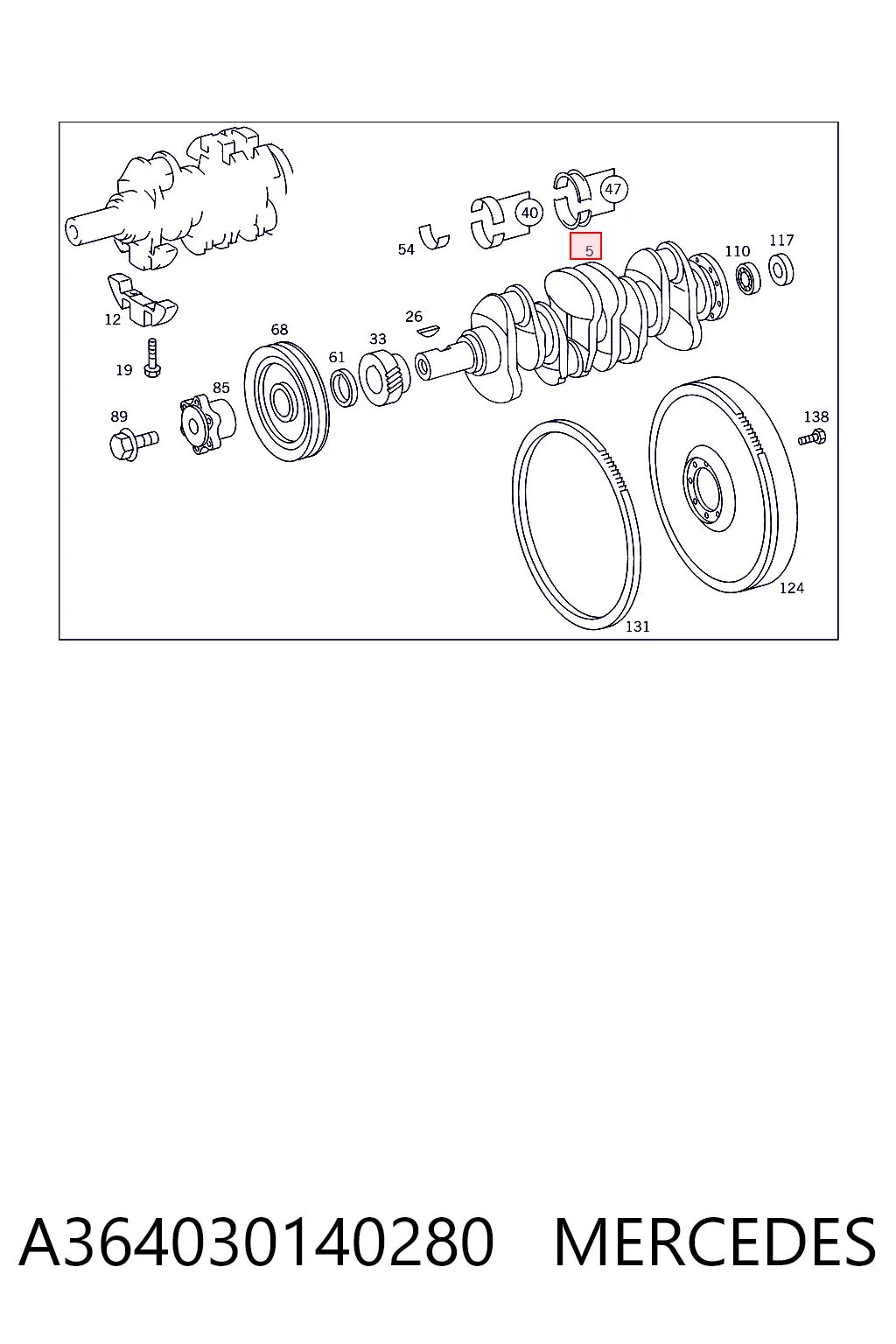 Купити A3640301102 Mercedes Колінвал