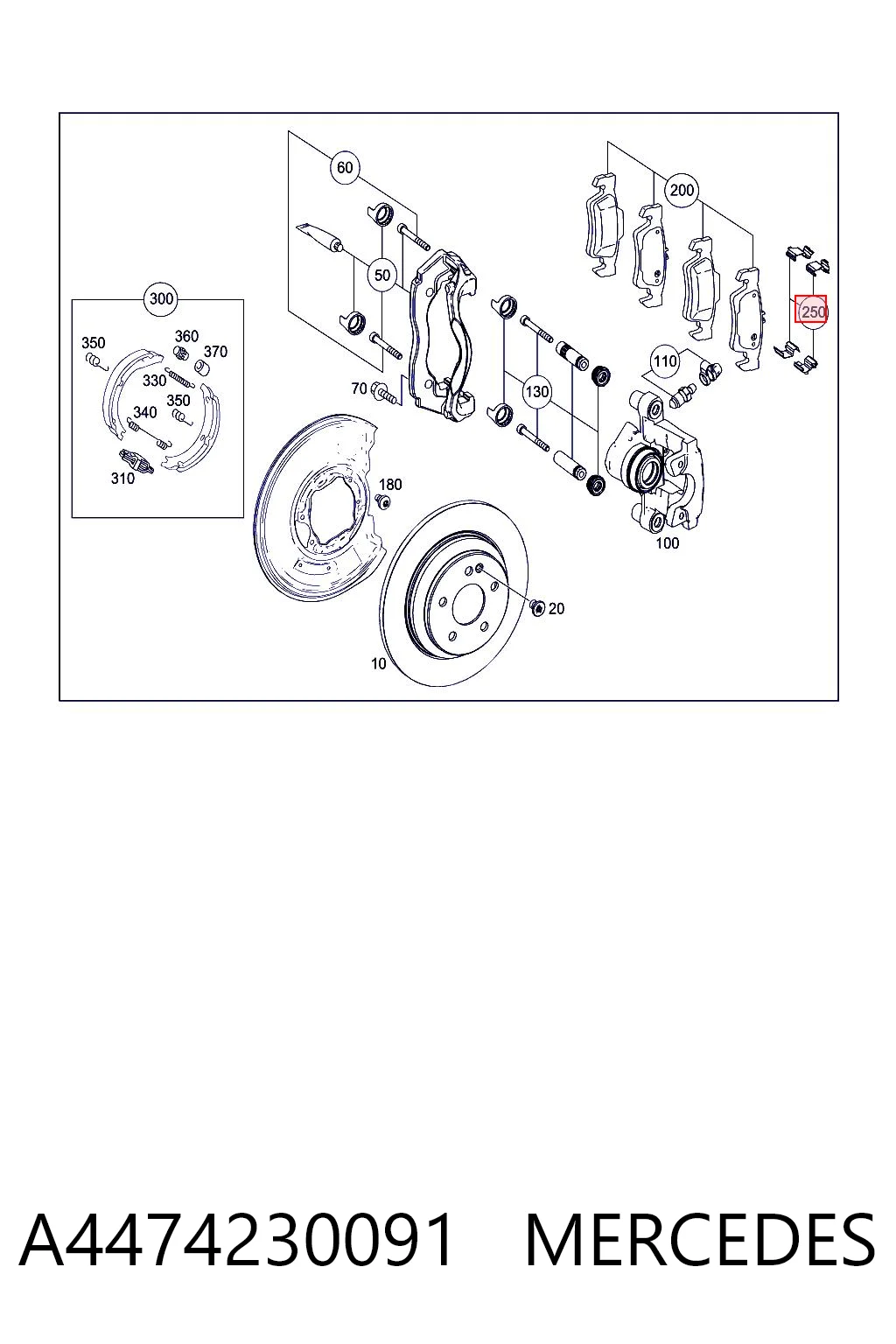 A4474230091 Mercedes Колодки гальмівні задні, дискові