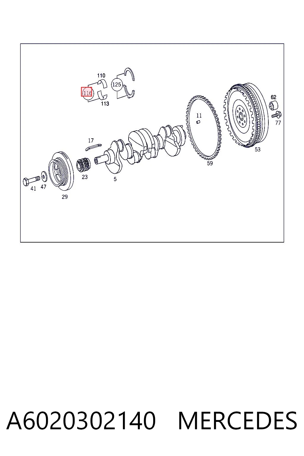 Вкладиші коленвала, корінні, комплект, 1-й ремонт (+0,25) Mahle Original 001HL200440 ціна, від 83.01 USD