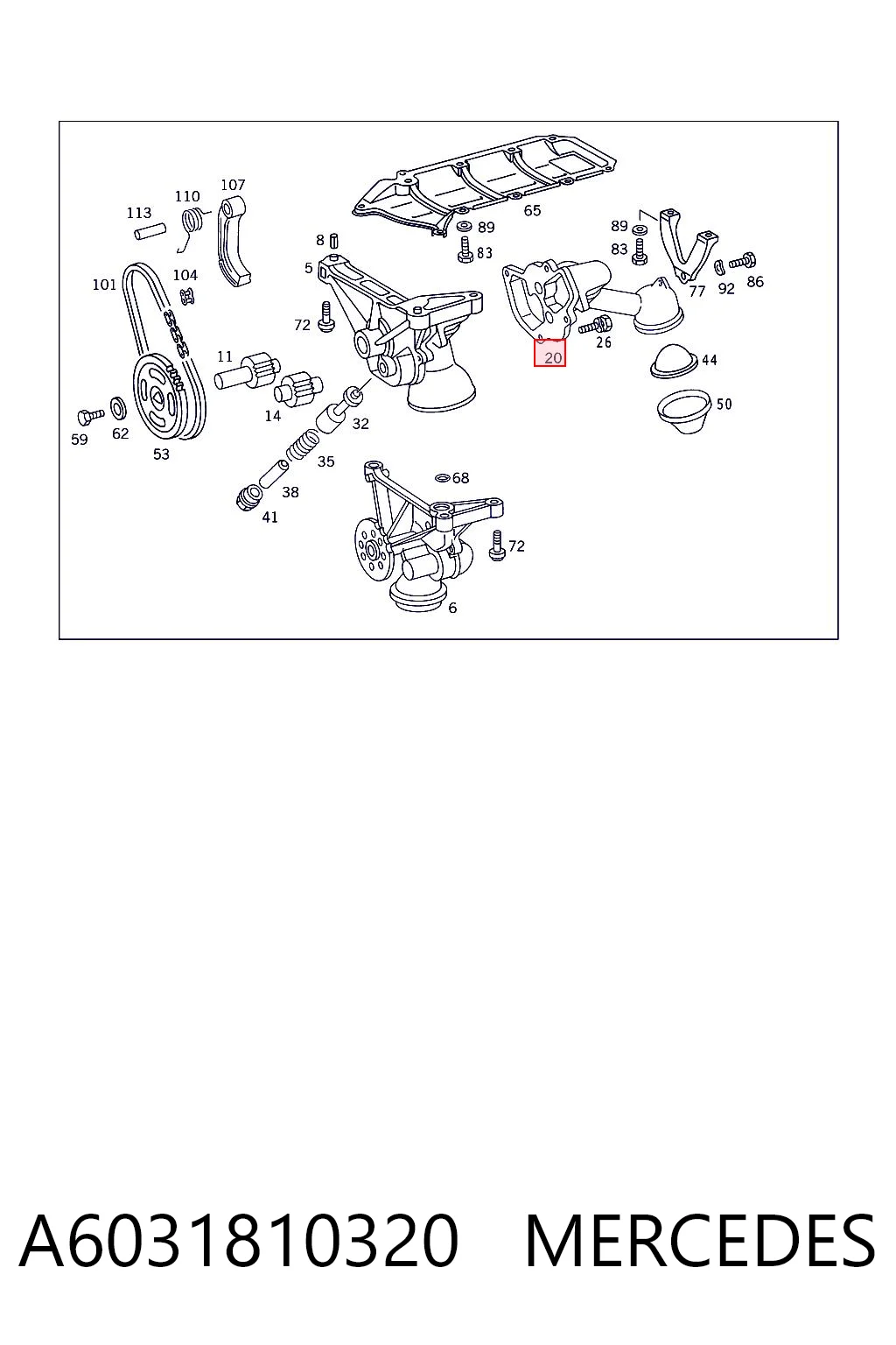 Помпа масляна Mercedes A6031810001 ціна, від 31.67 USD