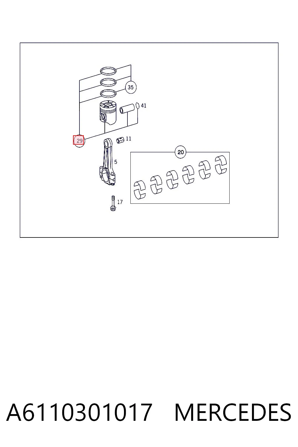 Купити 45900 Mahle Original Поршень в комплекті на 1 циліндр, STD