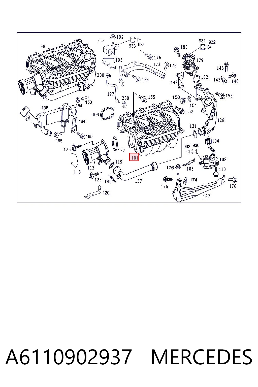A6110902937 Mercedes Колектор впускний