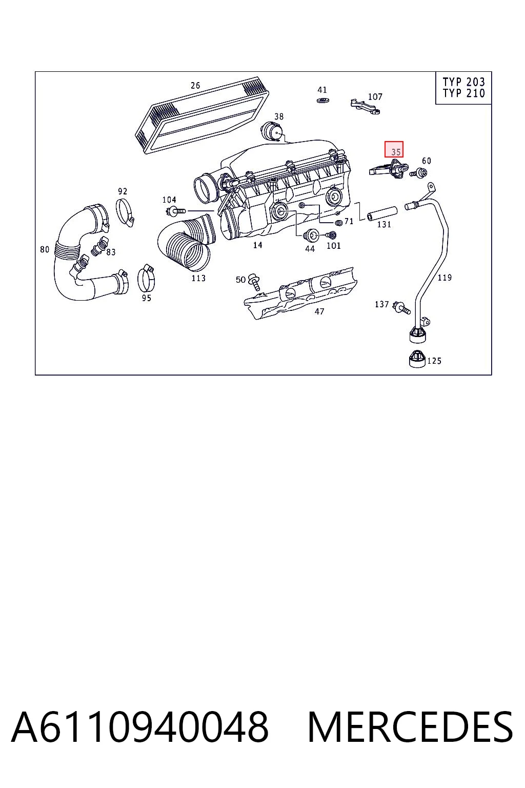 A6110940048 Mercedes Датчик витрати повітря