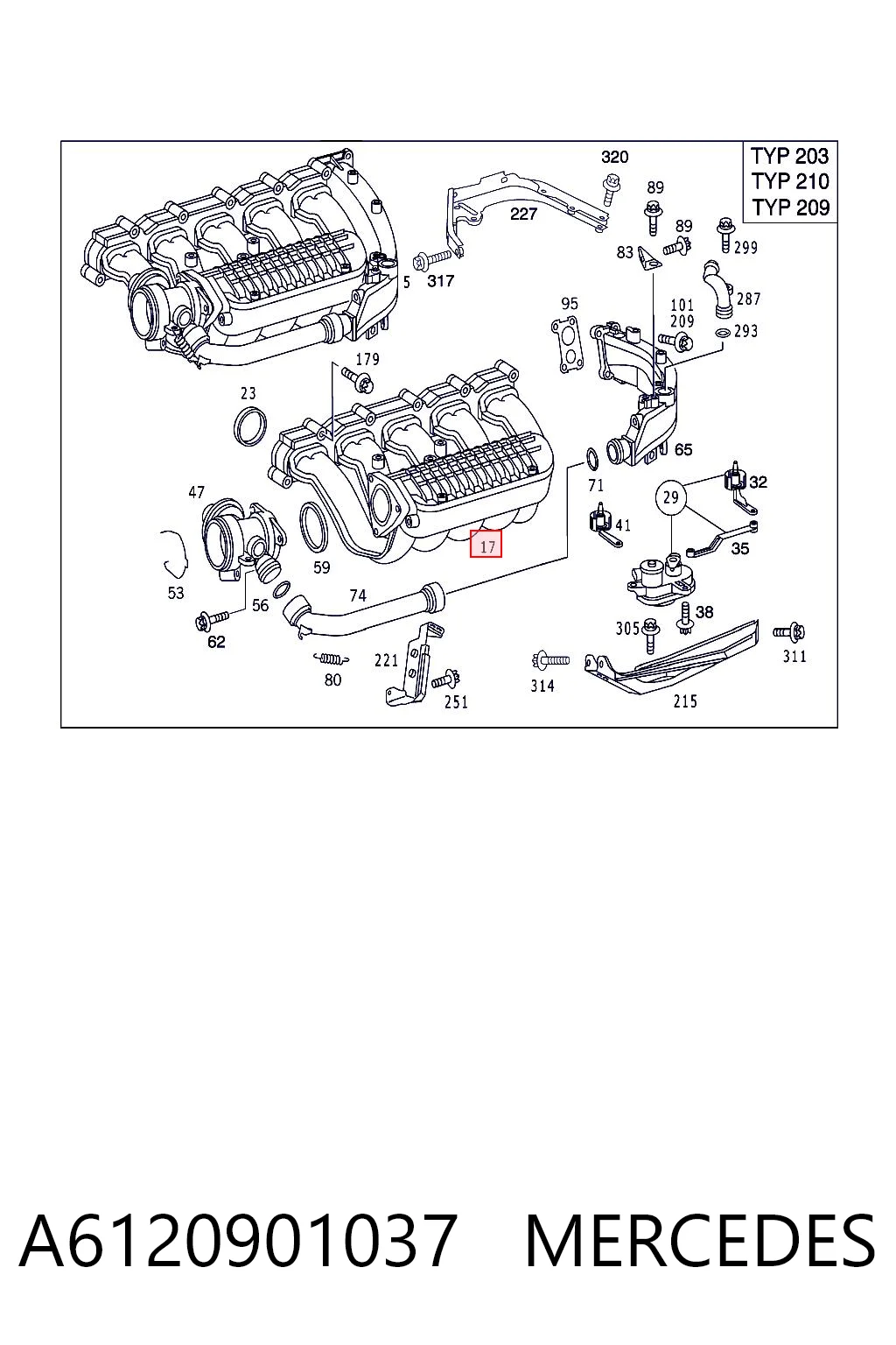 A6120901037 Mercedes Колектор впускний