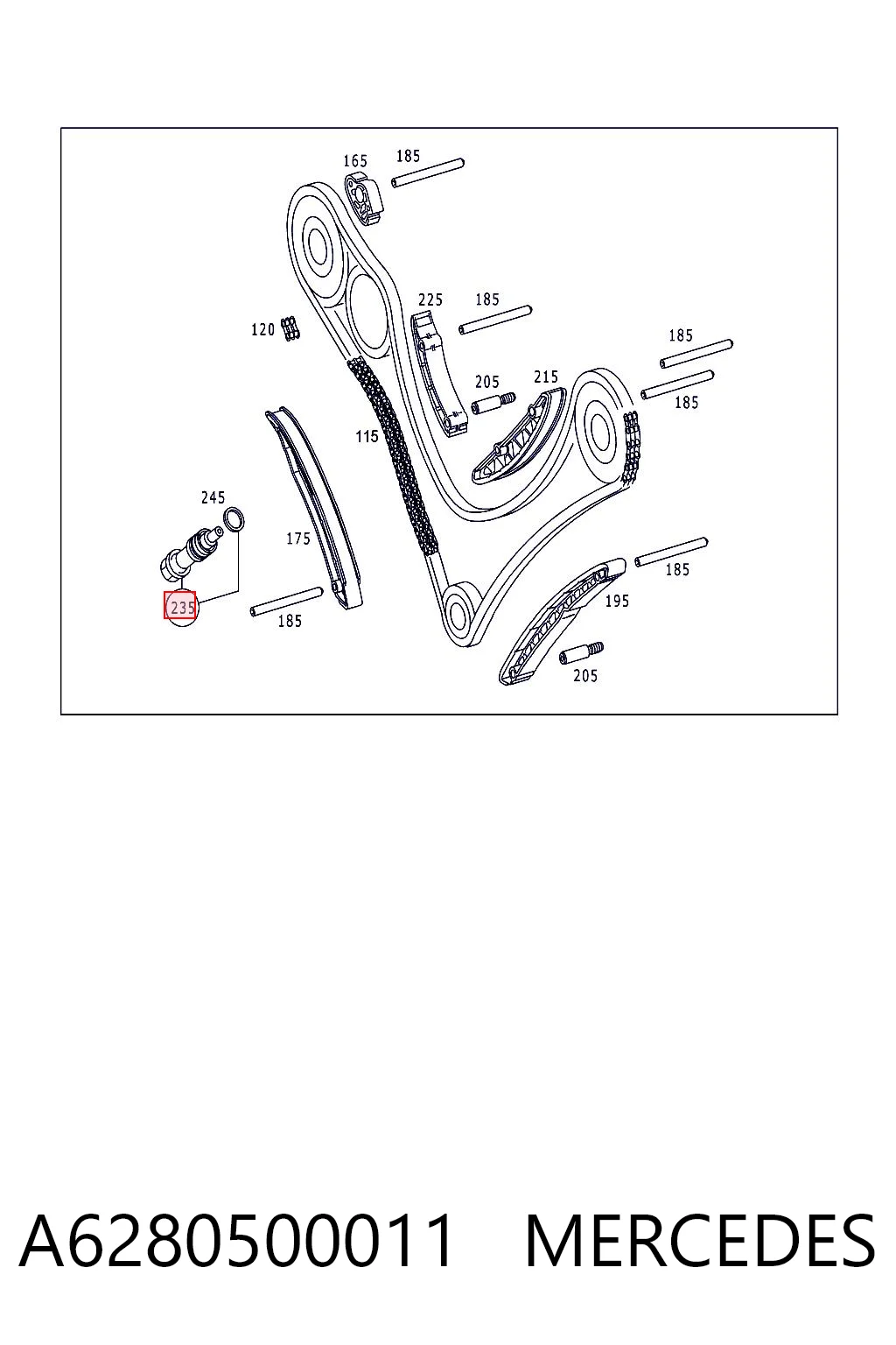 A6280500011 Mercedes Натягувач ланцюга ГРМ