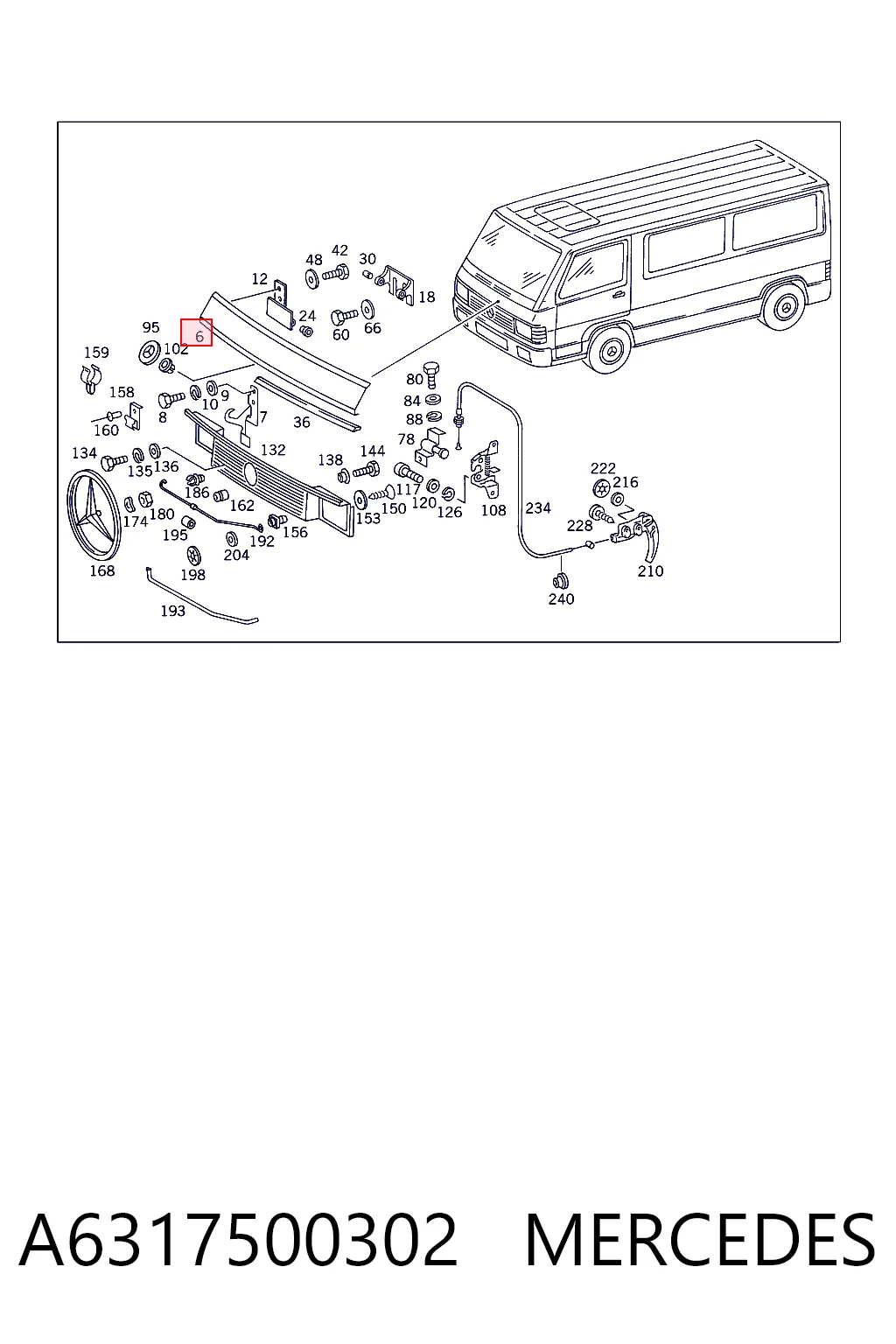 Капот на Mercedes 100  631
