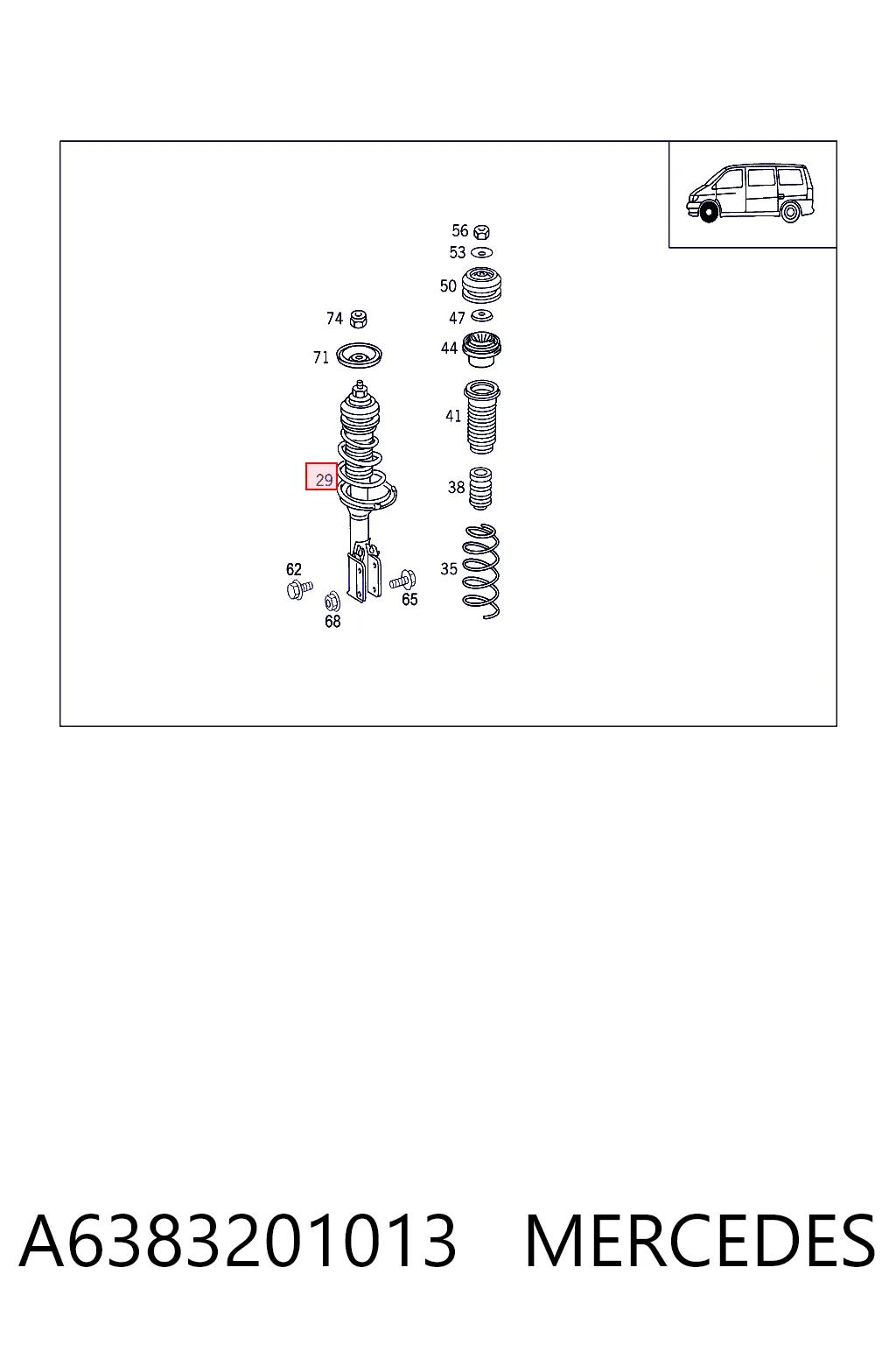 A6383201013 Mercedes Стійка передня
