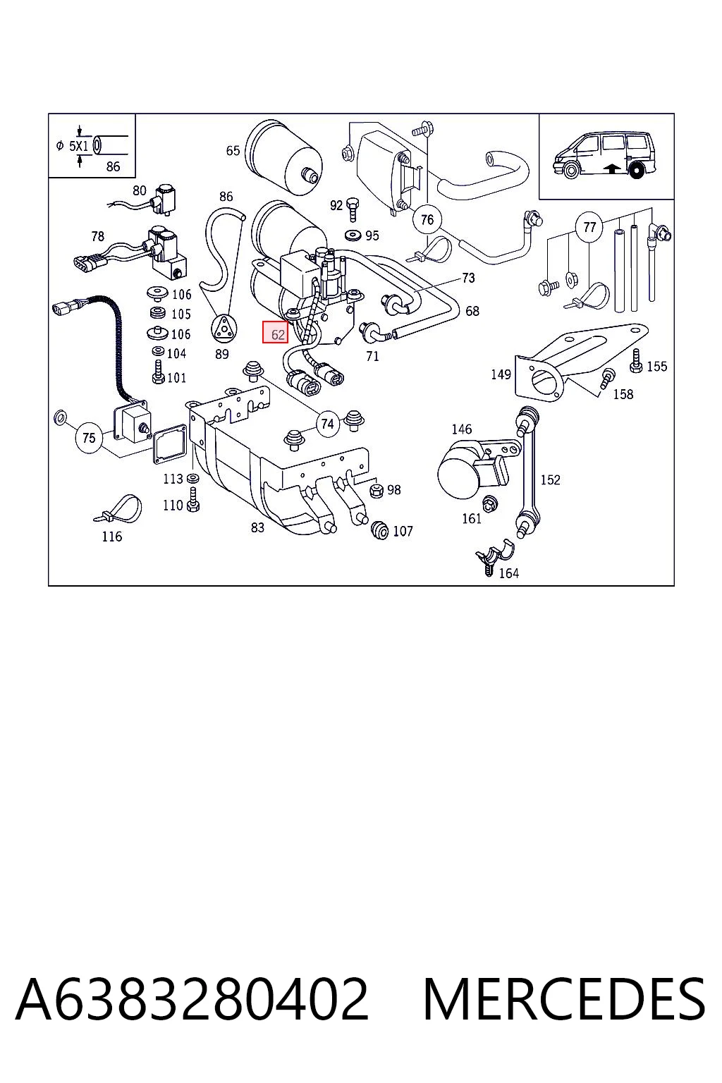 A6383280402 Mercedes Компресор підкачки амортизаторів