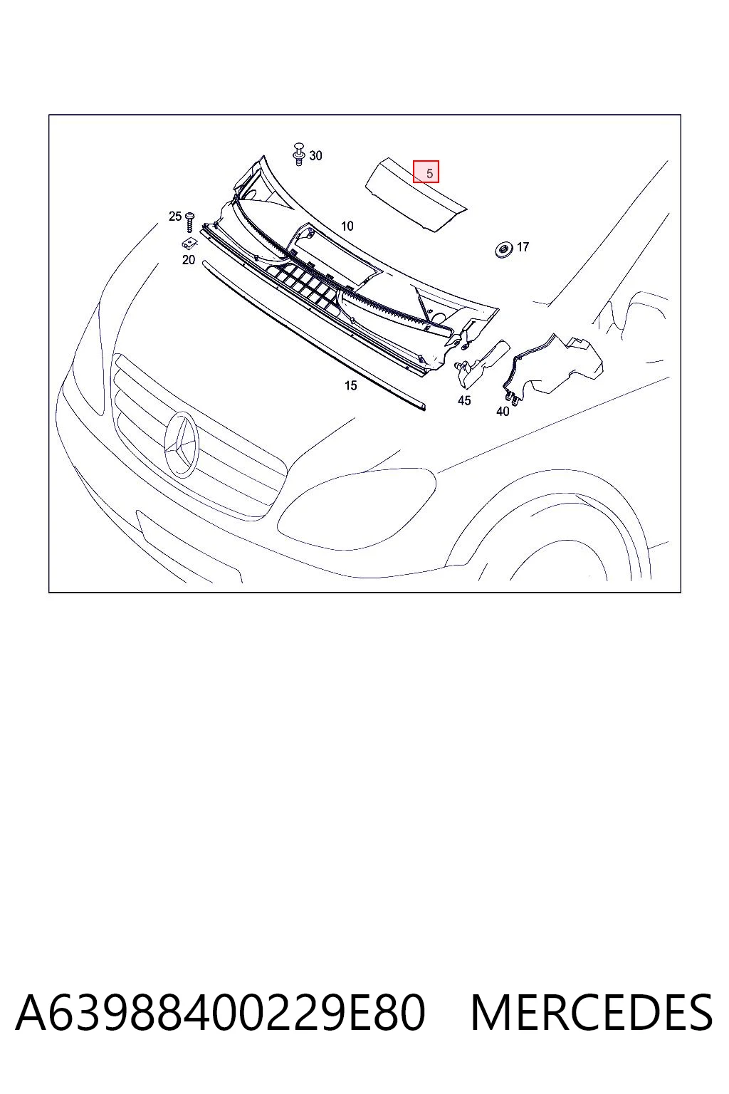 A63988400229E80 Mercedes Кришка фільтра салону