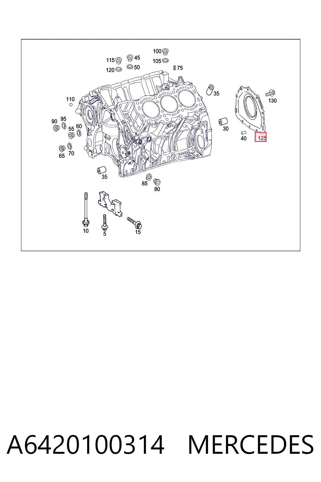 A6420100314 Mercedes Сальник коленвала корінний