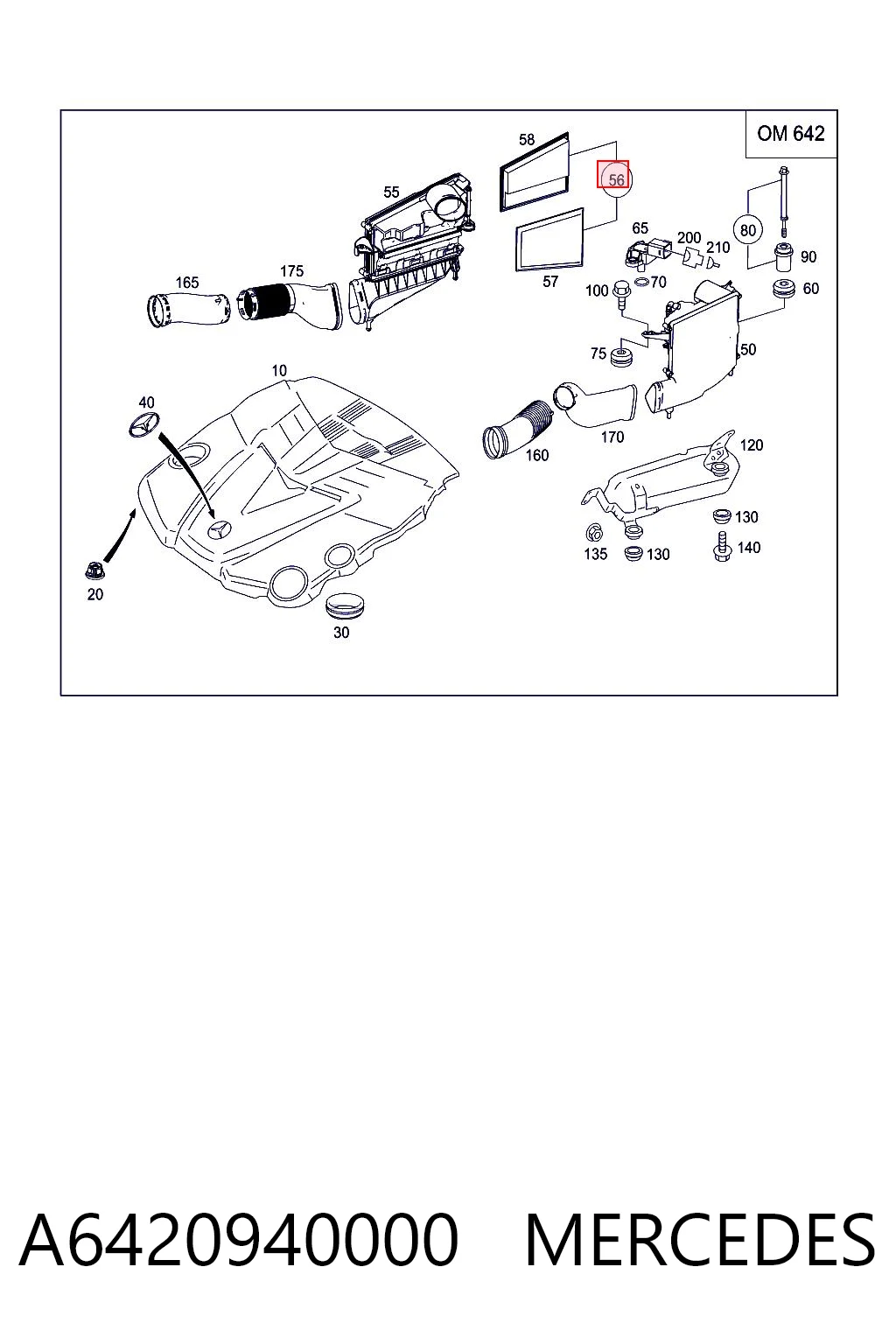 A6420940000 Mercedes Повітряний фільтр двигуна