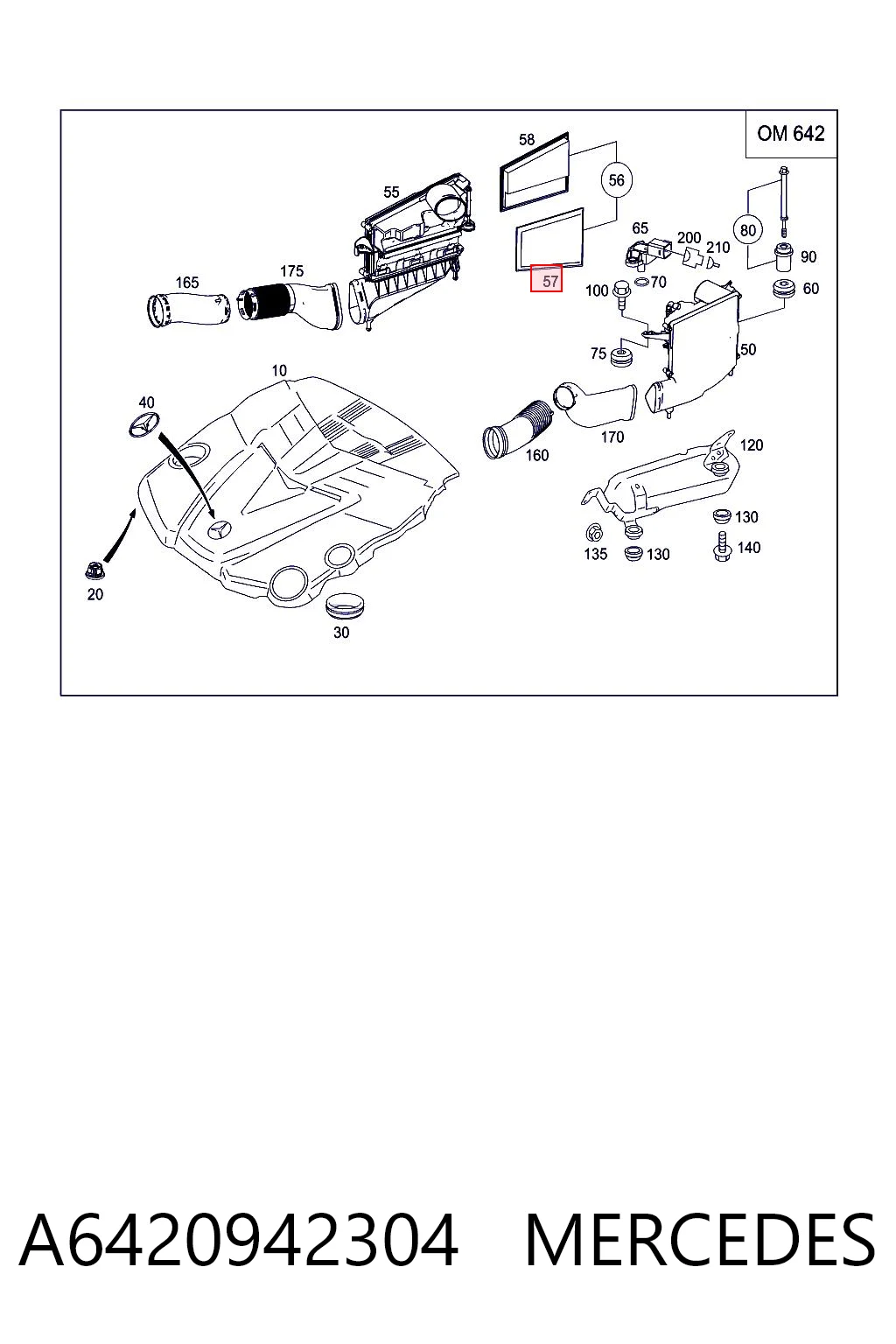 A6420942304 Mercedes Повітряний фільтр двигуна
