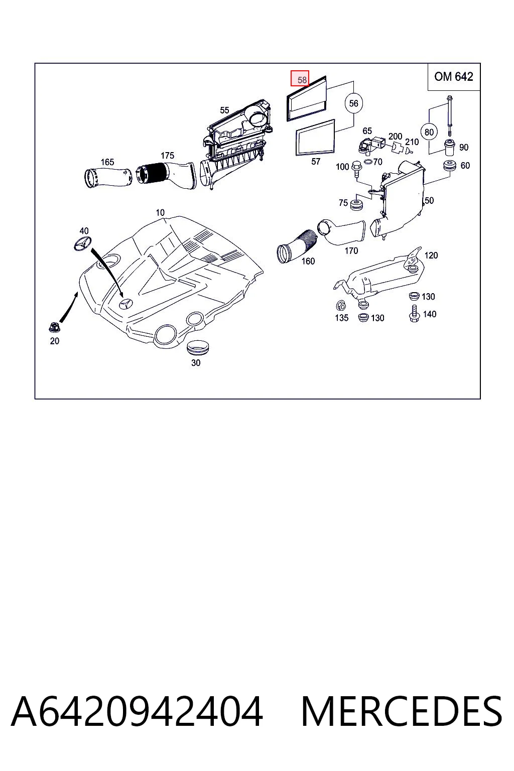 A6420942404 Mercedes Повітряний фільтр двигуна