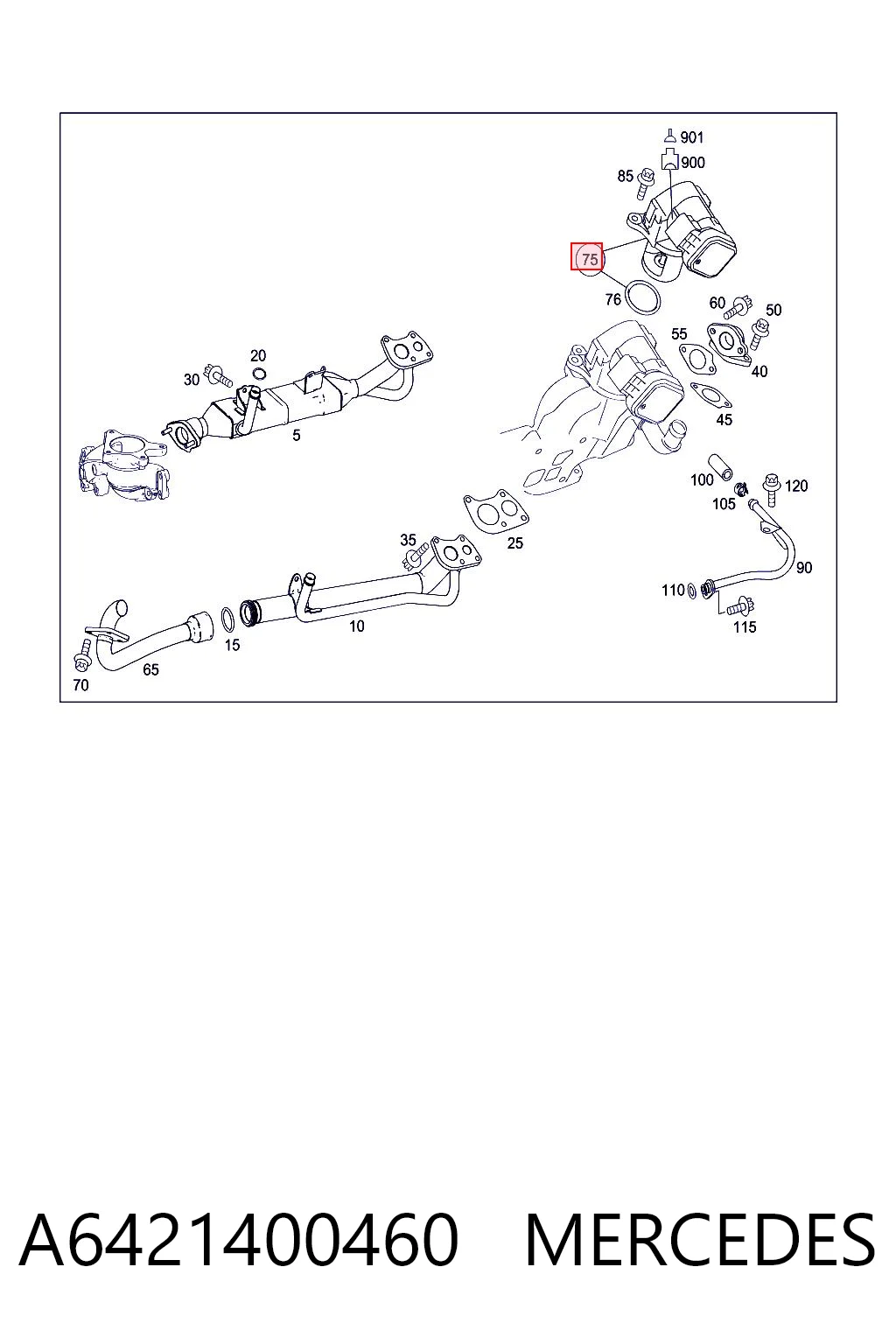 A6421400460 Mercedes Клапан рециркуляції відпрацьованих газів EGR