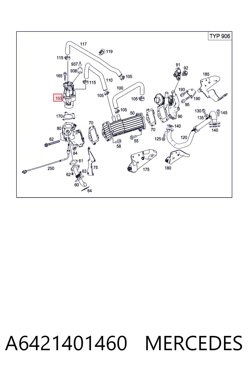 A6421401460 Mercedes Клапан рециркуляції відпрацьованих газів EGR